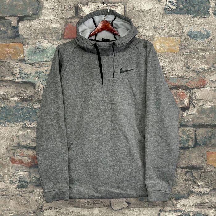 nike hoodie swoosh grey