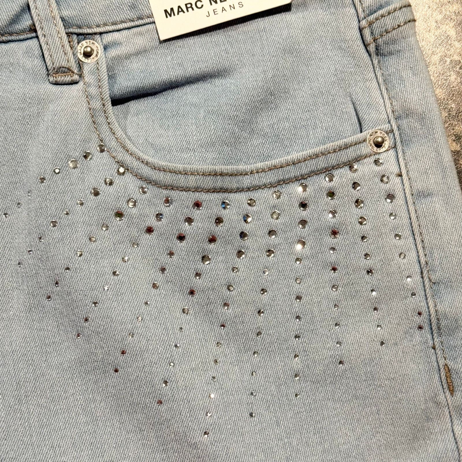 Andrew Marc NWT Marc New York Jeans Wide Leg High Rise Y2K Embellished 6 Size 28" / US 6 / IT 42 - 5 Thumbnail