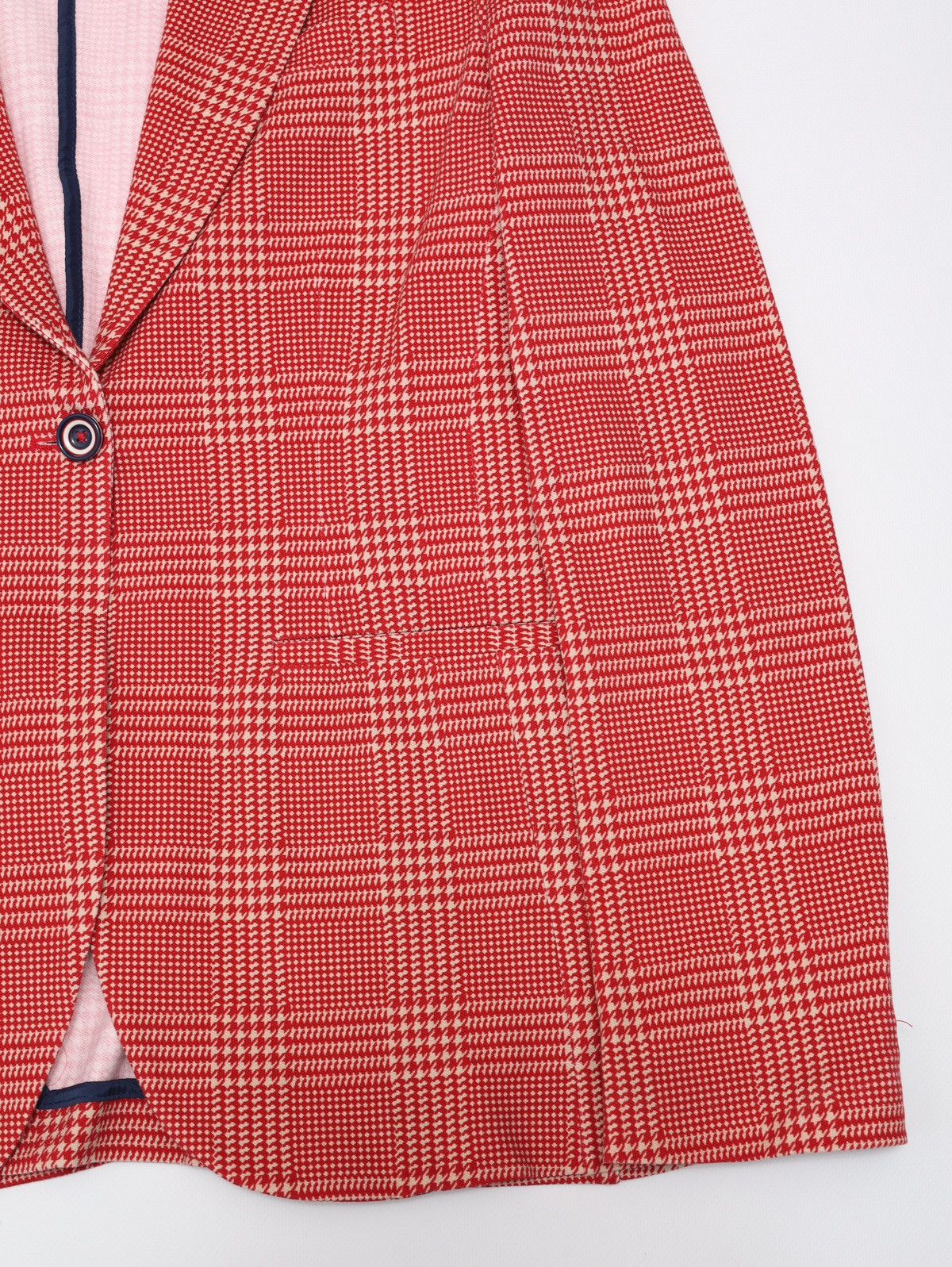 Circolo 1901 Circolo 1901 Red White Houndstooth Blazer Cotton Elastane Size L / US 10 / IT 46 - 3 Thumbnail