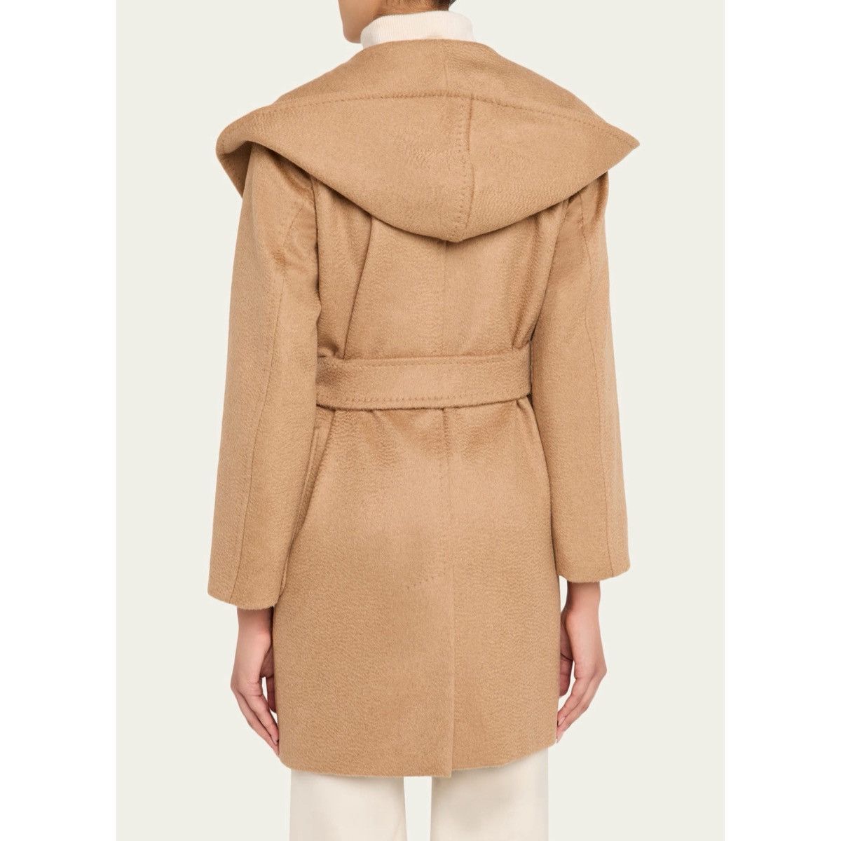 Max Mara Max Mara Rialto Camel Hair Belted Short Hooded Coat size 14 Size XL / US 12-14 / IT 48-50 - 3 Thumbnail