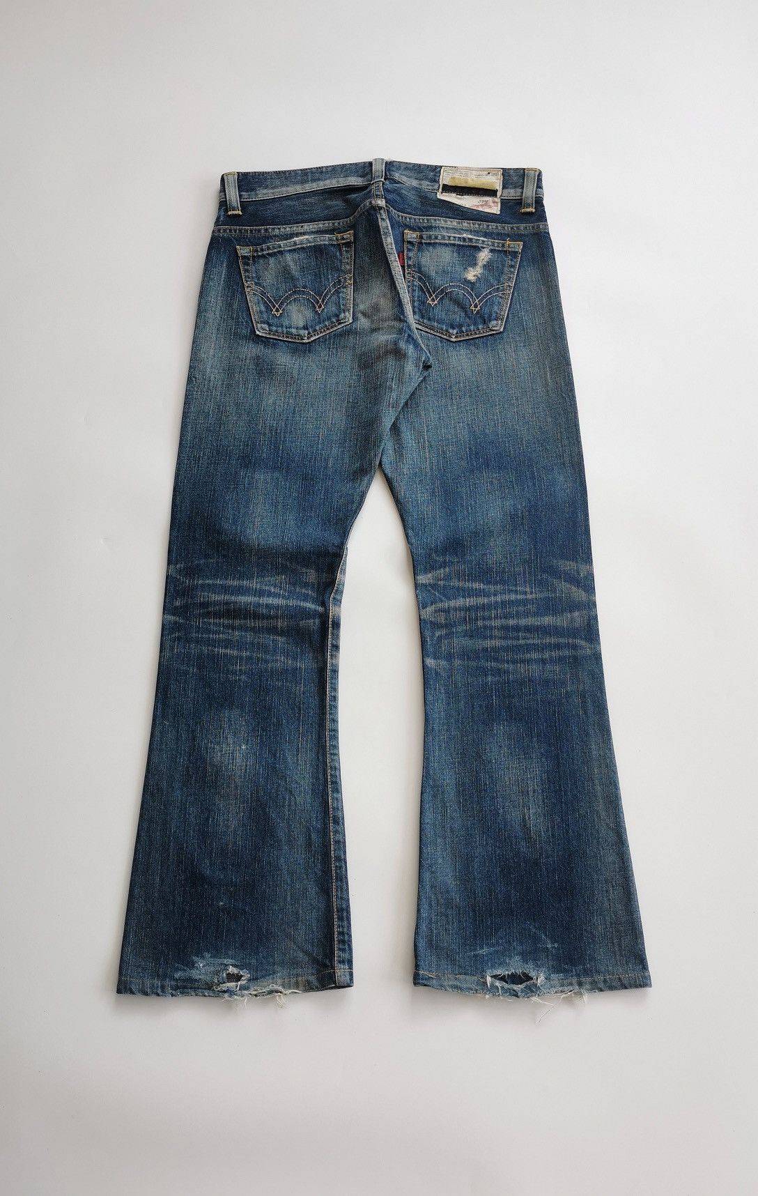 Edwin Bootcut Edwin 503 Rugged Distressed Jeans Size 31" - 4 Thumbnail