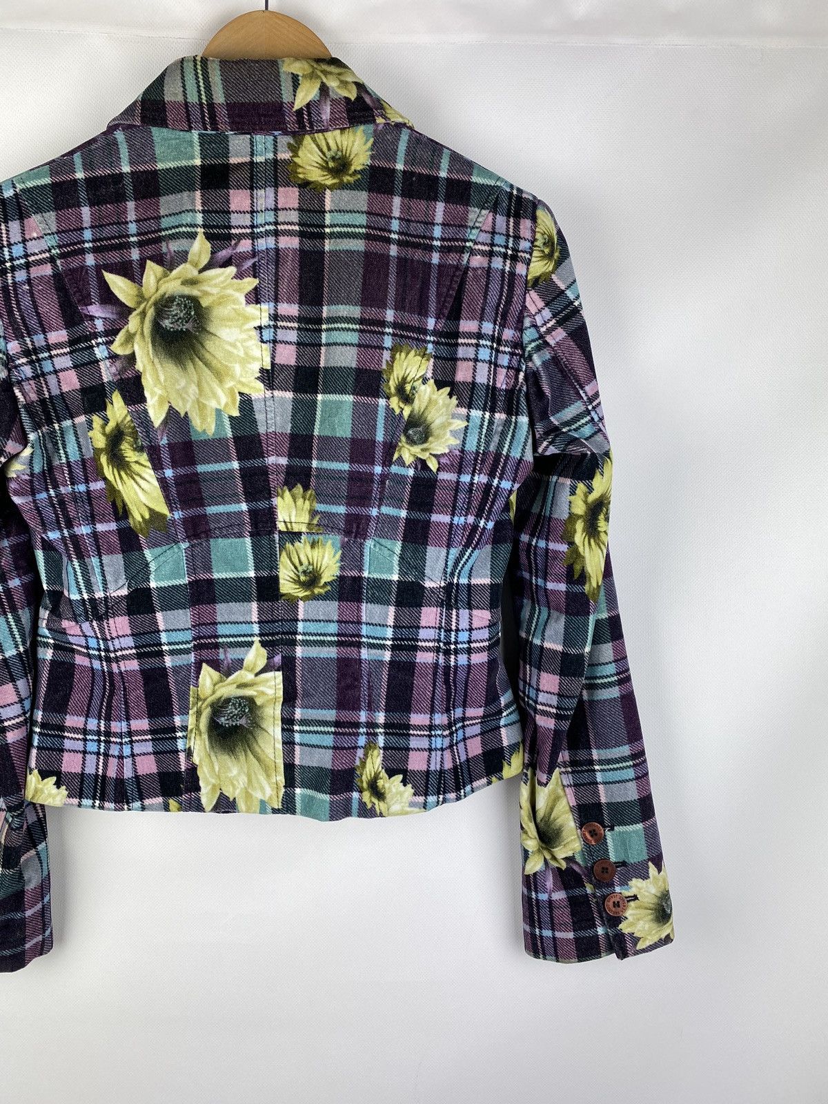 Versace Jeans Couture × Vintage Versace Jeans Couture floral pattern checked blazer jacket Size S / US 4 / IT 40 - 17 Thumbnail