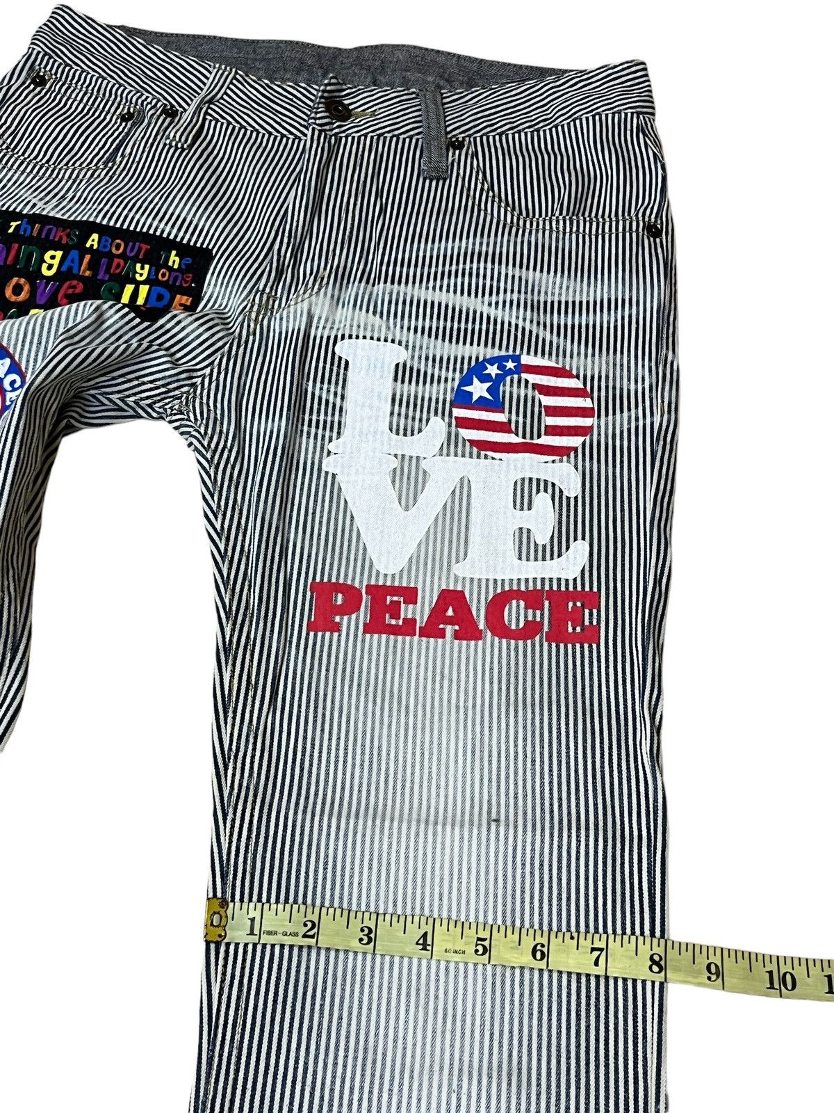 Japanese Brand SICK🔥JAPANESE CLONE DEVGRU ‘I LOVE SURF’ HICKORY JEANS Size US 32 / EU 48 - 15 Thumbnail