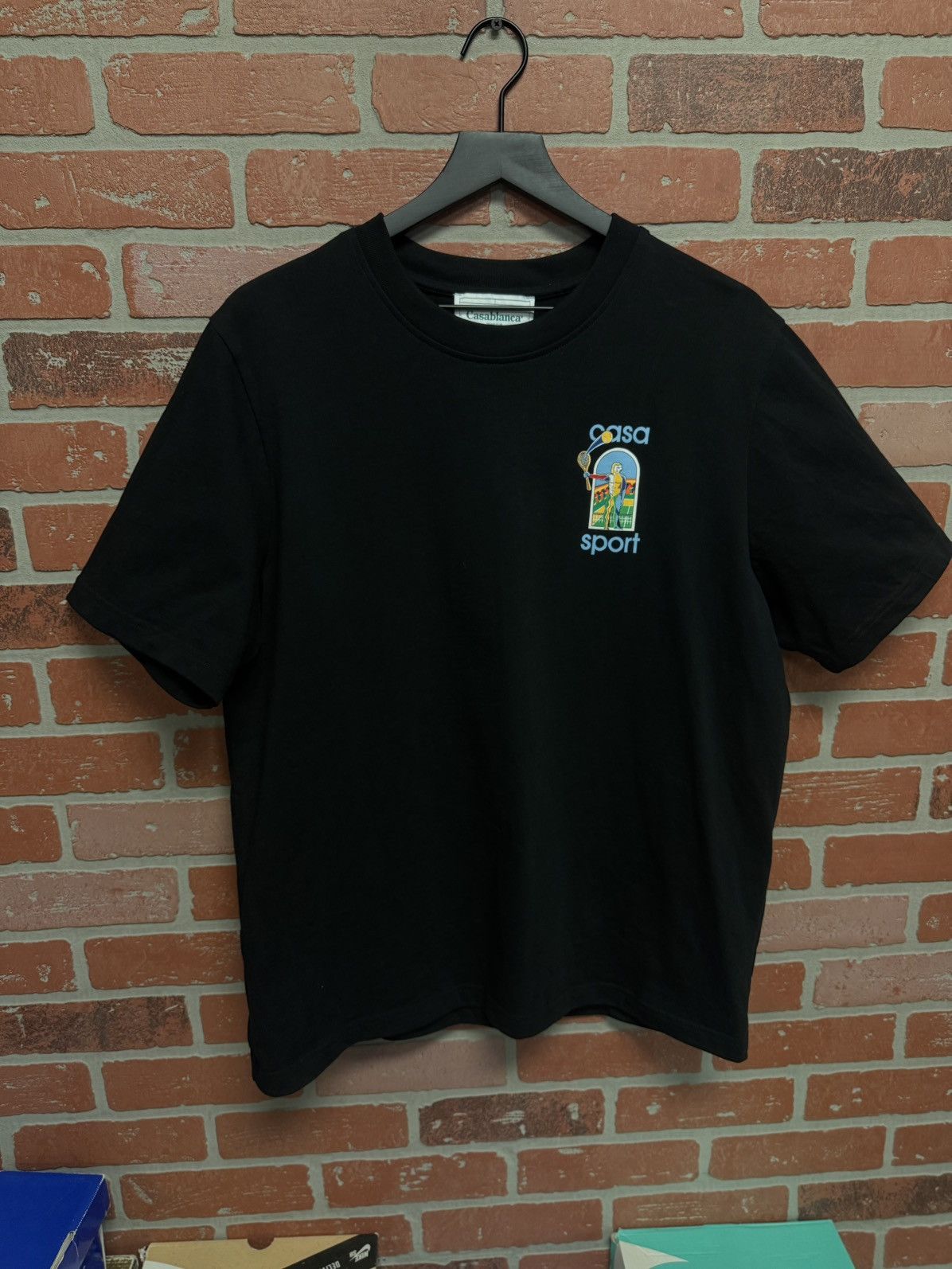 Casablanca Casablanca Black Tee Shirt Size XL Pre Owned 🧼 Size US XL / EU 56 / 4 - 1 Thumbnail