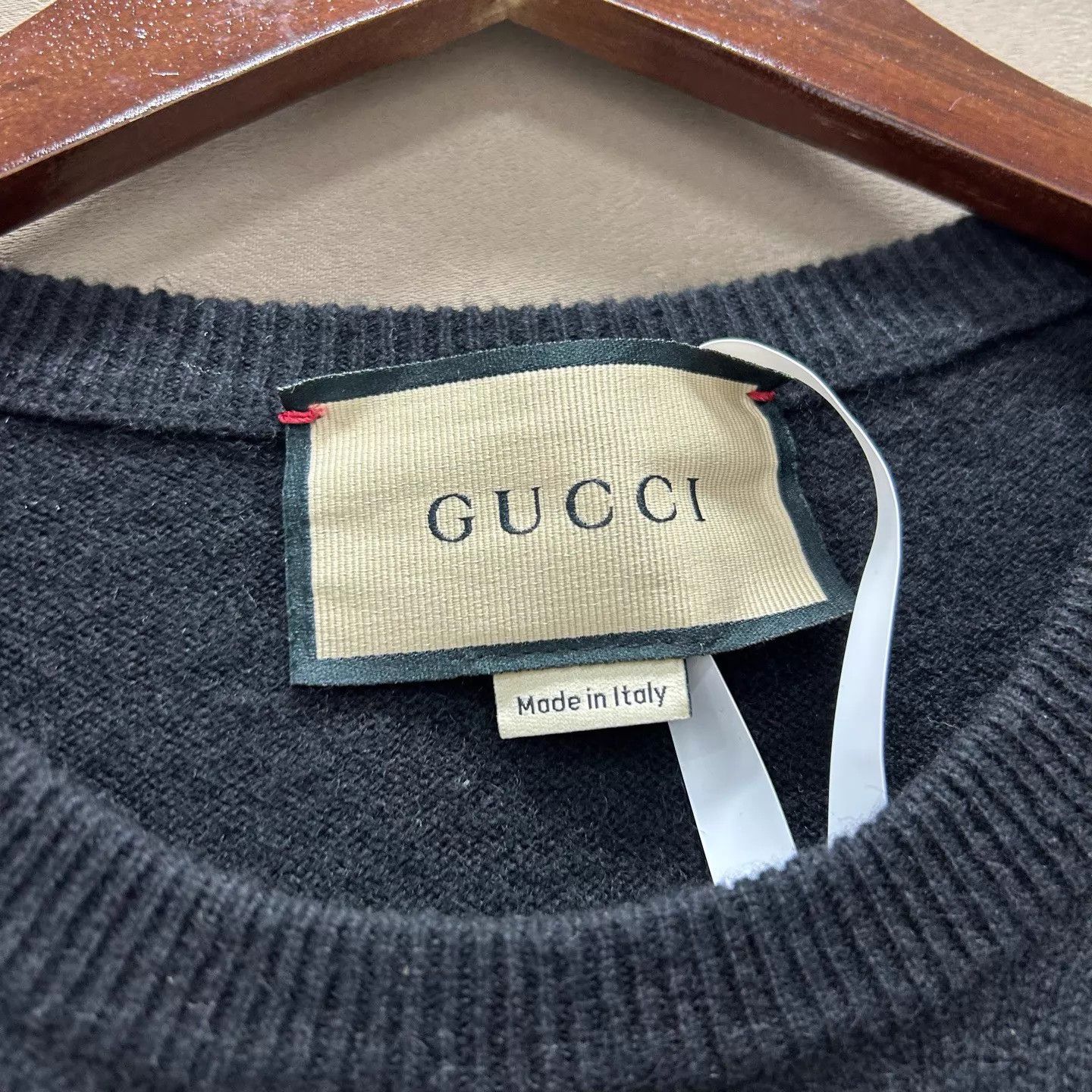 Gucci Gucci 99 New Black Crewneck Wool Sweater XL Size US XL / EU 56 / 4 - 4 Thumbnail