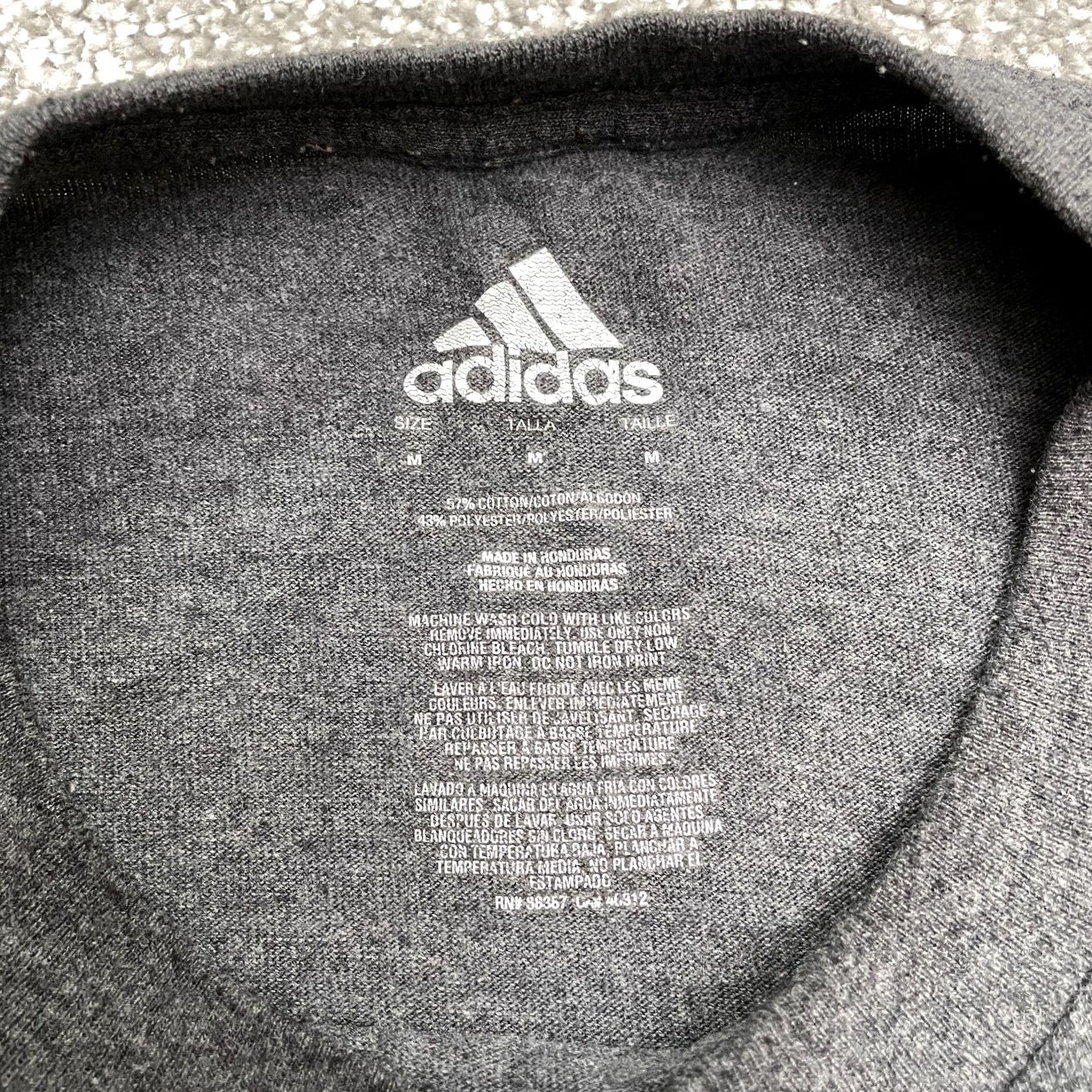 Adidas Adidas Graphic T-Shirt Mens Medium Dark Gray Crew Neck Short Sleeve Casual Tee Size US M / EU 48-50 / 2 - 6 Thumbnail