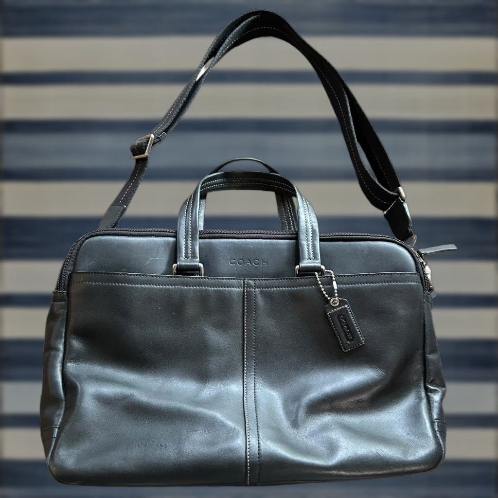 Coach COACH Business Bag 2way F70707 Black Leather Crossbody Messenger Suitcase Read Size ONE SIZE - 1 Thumbnail