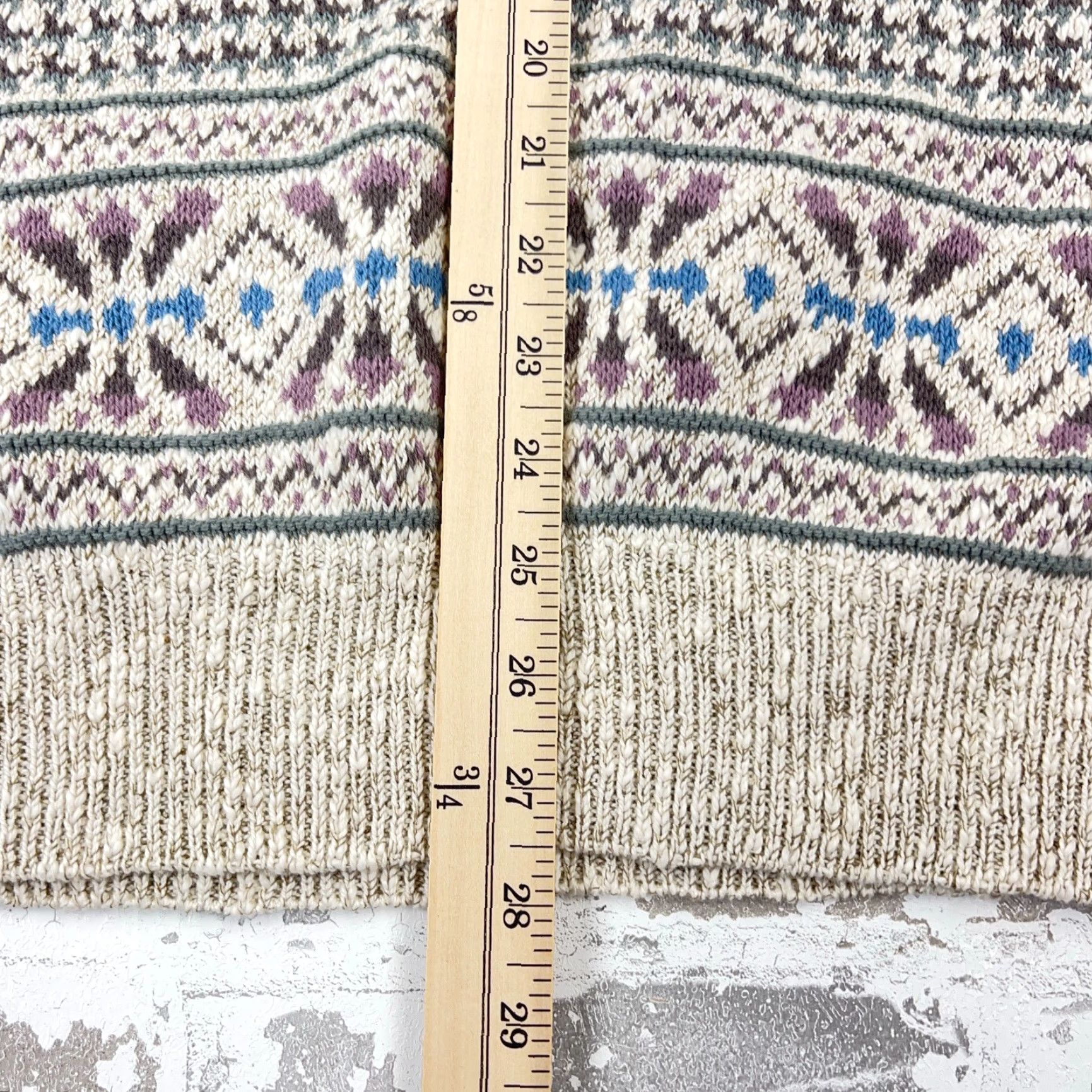 Vintage VINTAGE Royal Knight Sweater Men XL Beige Geometric Crewneck Pullover 90s Y2K USA Logo Button Embroidered Zipper All Seasons Size US XL / EU 56 / 4 - 6 Thumbnail