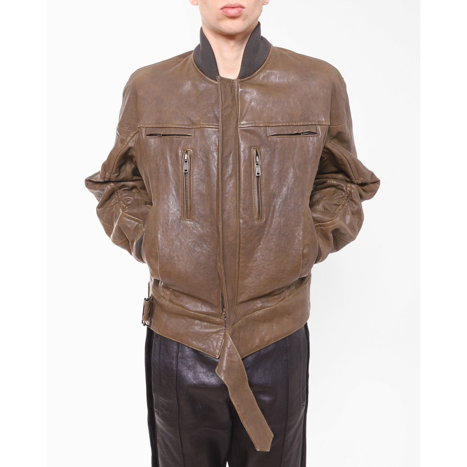 Haider Ackermann FW15 Oversized Biker Bomber in Brown Leather Size US M / EU 48-50 / 2 - 9 Thumbnail