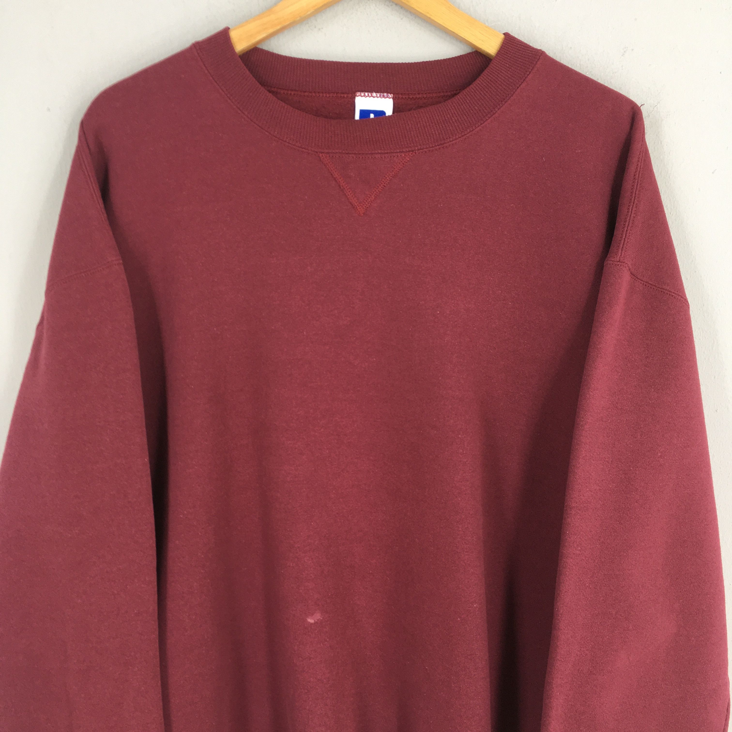Russell Athletic Vintage 90s Russell Athletic Plain Red Sweatshirt XLarge Size US XL / EU 56 / 4 - 2 Thumbnail