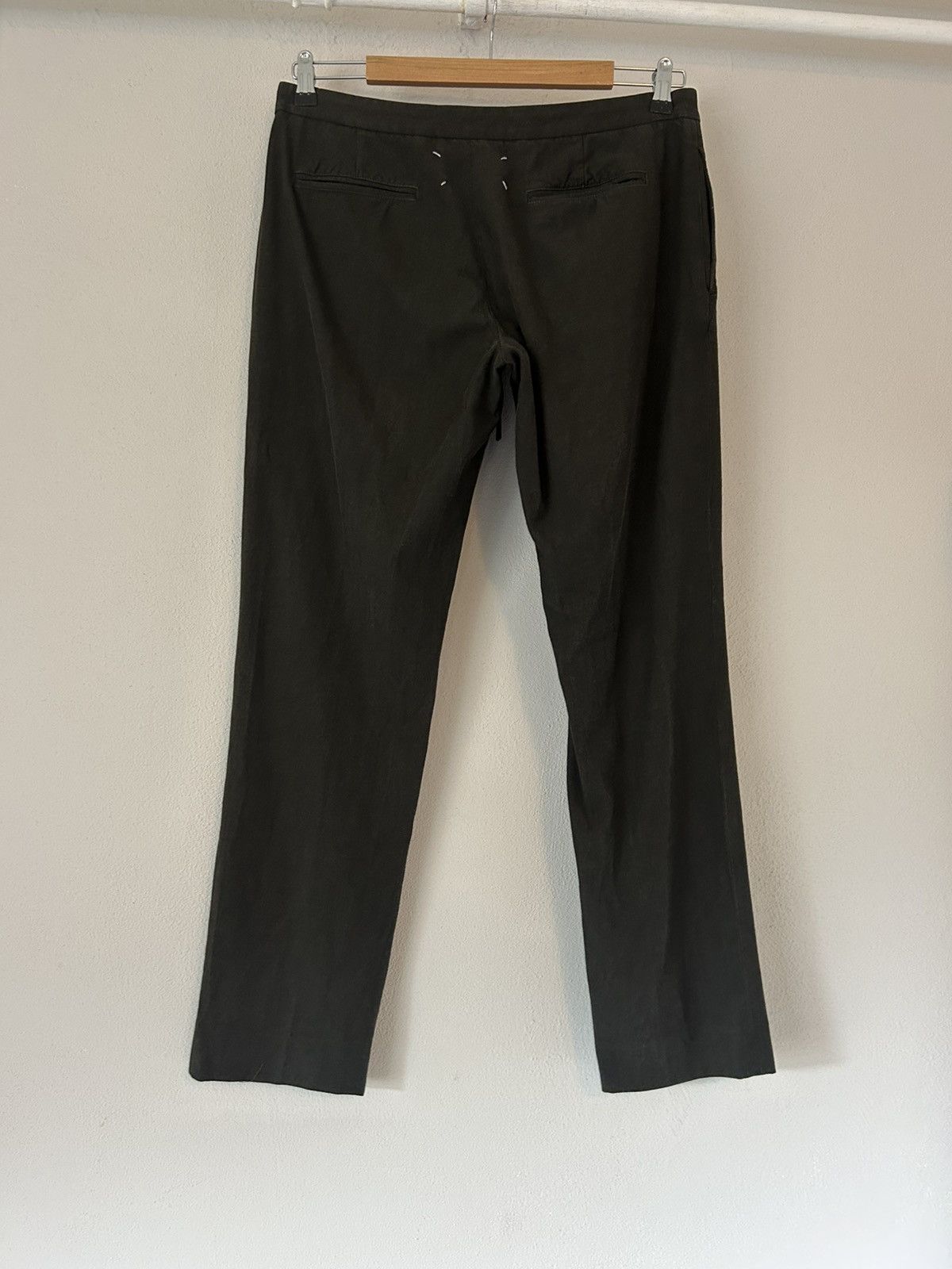 Maison Margiela Maison Margiela Dark Green Wool-Linen Blend Trousers Size US 34 / EU 50 - 5 Thumbnail