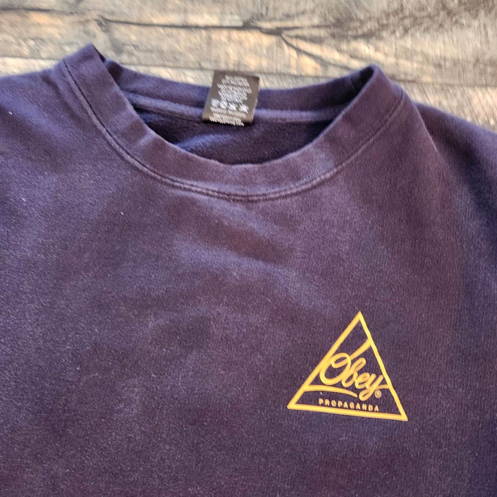 Obey VINTAGE Obey Propaganda Sweatshirt Navy Blue Double Sided Crewneck Skater M Men Size US M / EU 48-50 / 2 - 5 Thumbnail