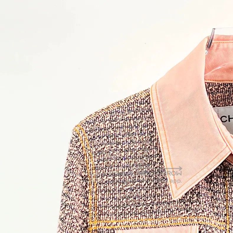 Chanel Chanel Pink knitted denim stitched jacket Size XS / US 0-2 / IT 36-38 - 3 Thumbnail