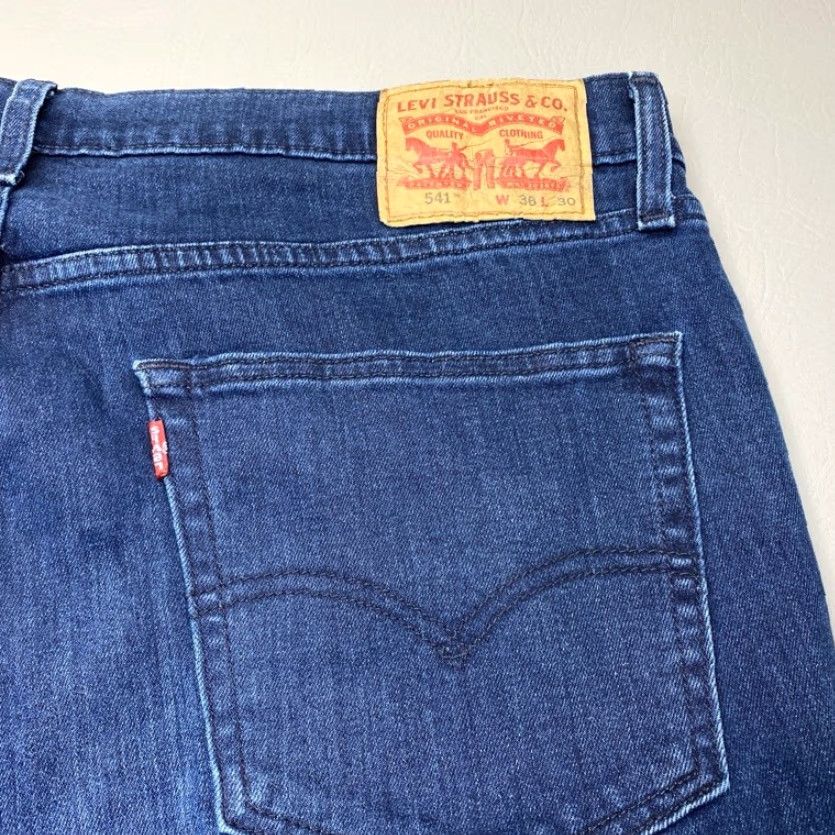 Levi's Levis 541 Jeans Mens 30x30 Blue Denim Athletic Taper Fit Stretch 8396 Size US 30 / EU 46 - 4 Thumbnail