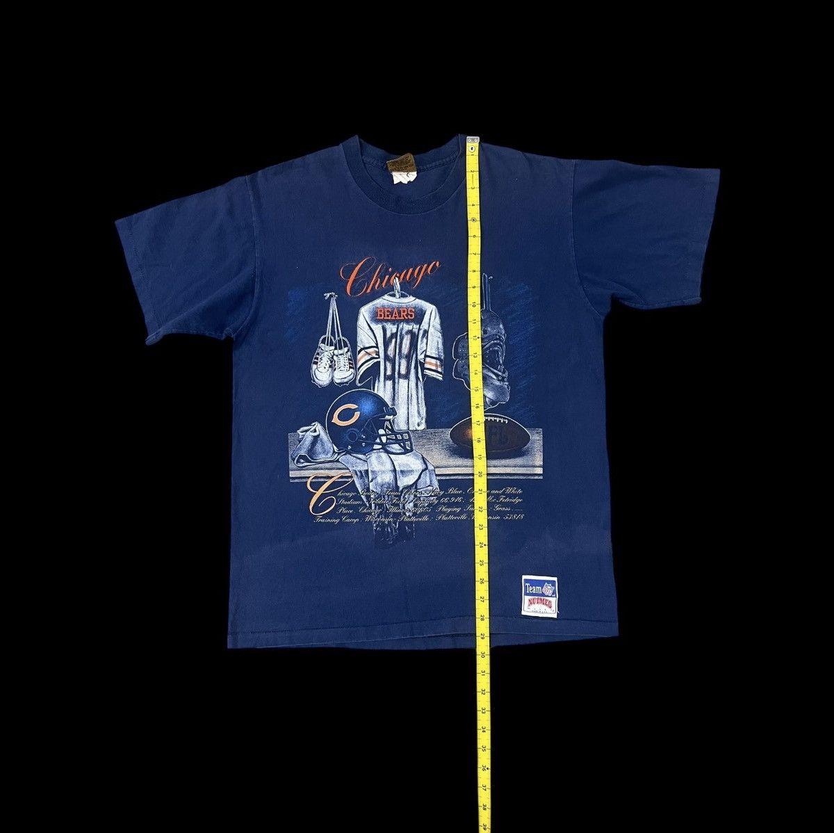 Salem Sportswear Vintage Chicago Bears Nutmeg Mills T-Shirt (Made in USA) Size US L / EU 52-54 / 3 - 6 Thumbnail