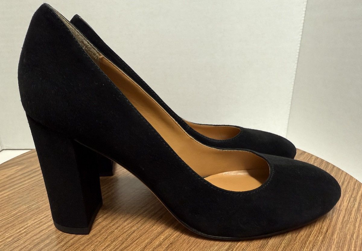 J.McLaughlin J.McLaughlin Black Suede “Mila” Slip-On Pumps Block Heel- 8 Size US 8 / IT 38 - 5 Thumbnail