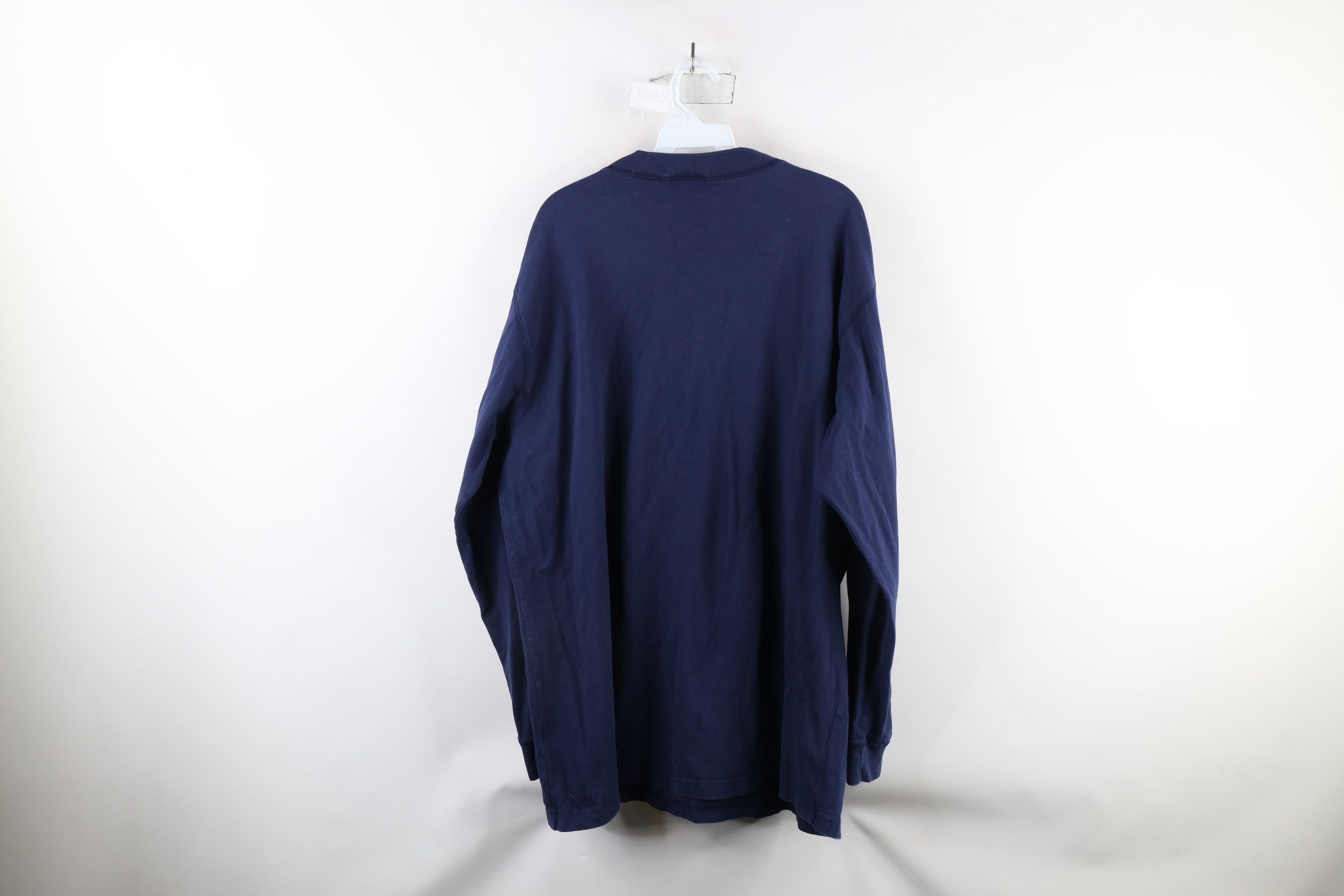 Vintage Vintage 90s Streetwear Sleeve Henley T-Shirt Blue Cotton Size US XL / EU 56 / 4 - 6 Thumbnail