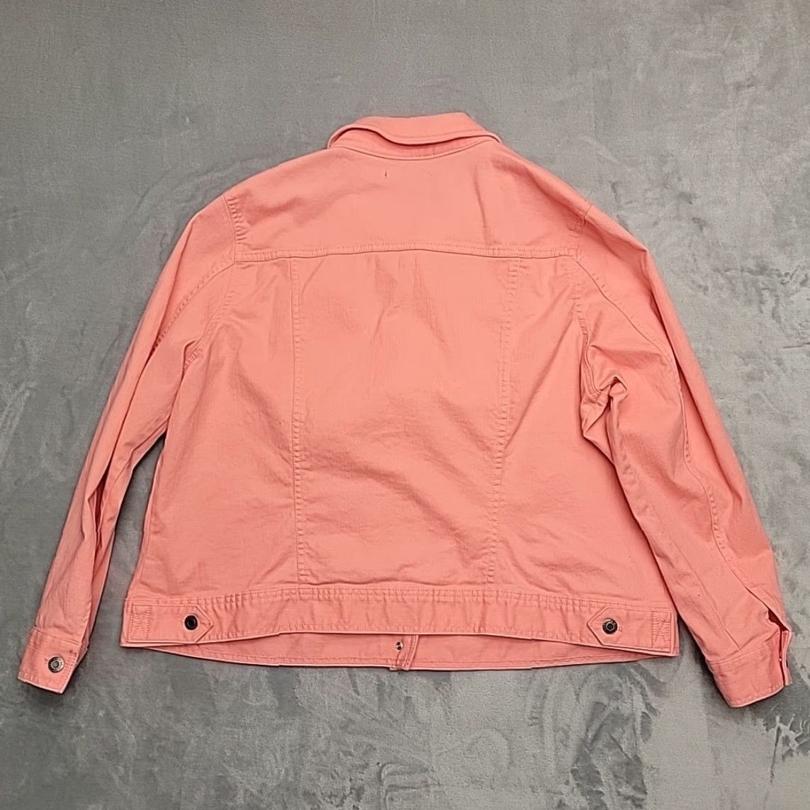 Denime VINTAGE Relativity Jacket Womens 3X Pink Denim Jean Long Sleeve Classic Trucker Size XXL / US 16-18 / IT 52-54 - 4 Thumbnail