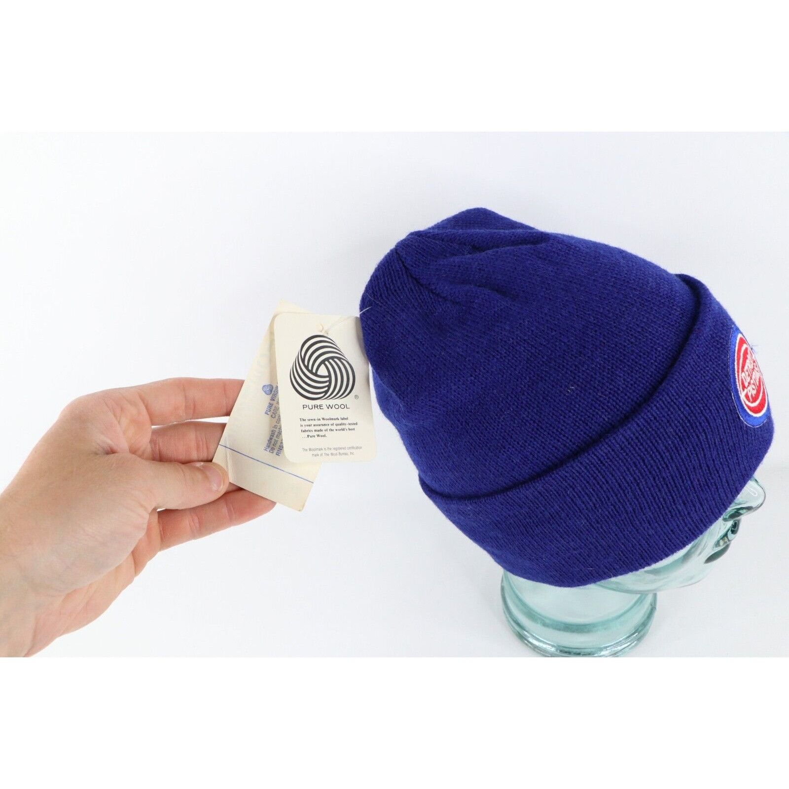 Vintage NOS Vintage 90s Detroit Pistons Basketball Wool Beanie Hat Size ONE SIZE - 3 Thumbnail