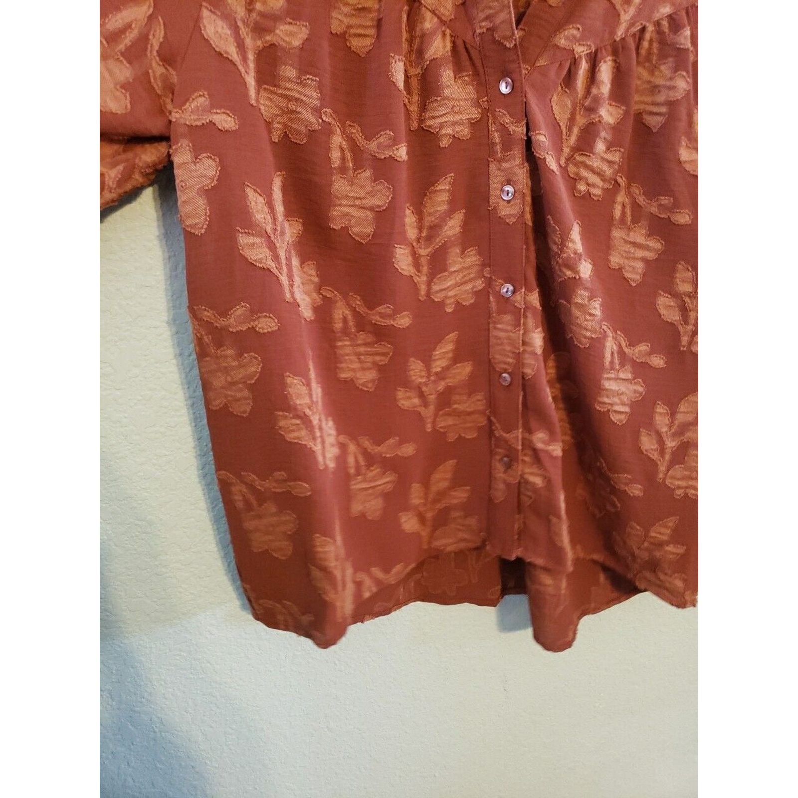 Other The Pioneer Woman Orange Floral Blouse SMALL L/S Button Top Size S / US 4 / IT 40 - 5 Thumbnail