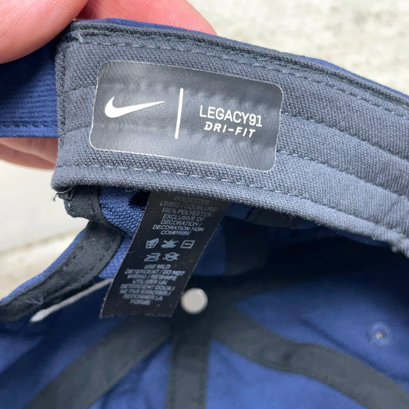 Nike Nike Dri-Fit Hat Cap Blue Strap Back Performance Legacy91 Golf Mens Swoosh M22 Size ONE SIZE - 7 Thumbnail