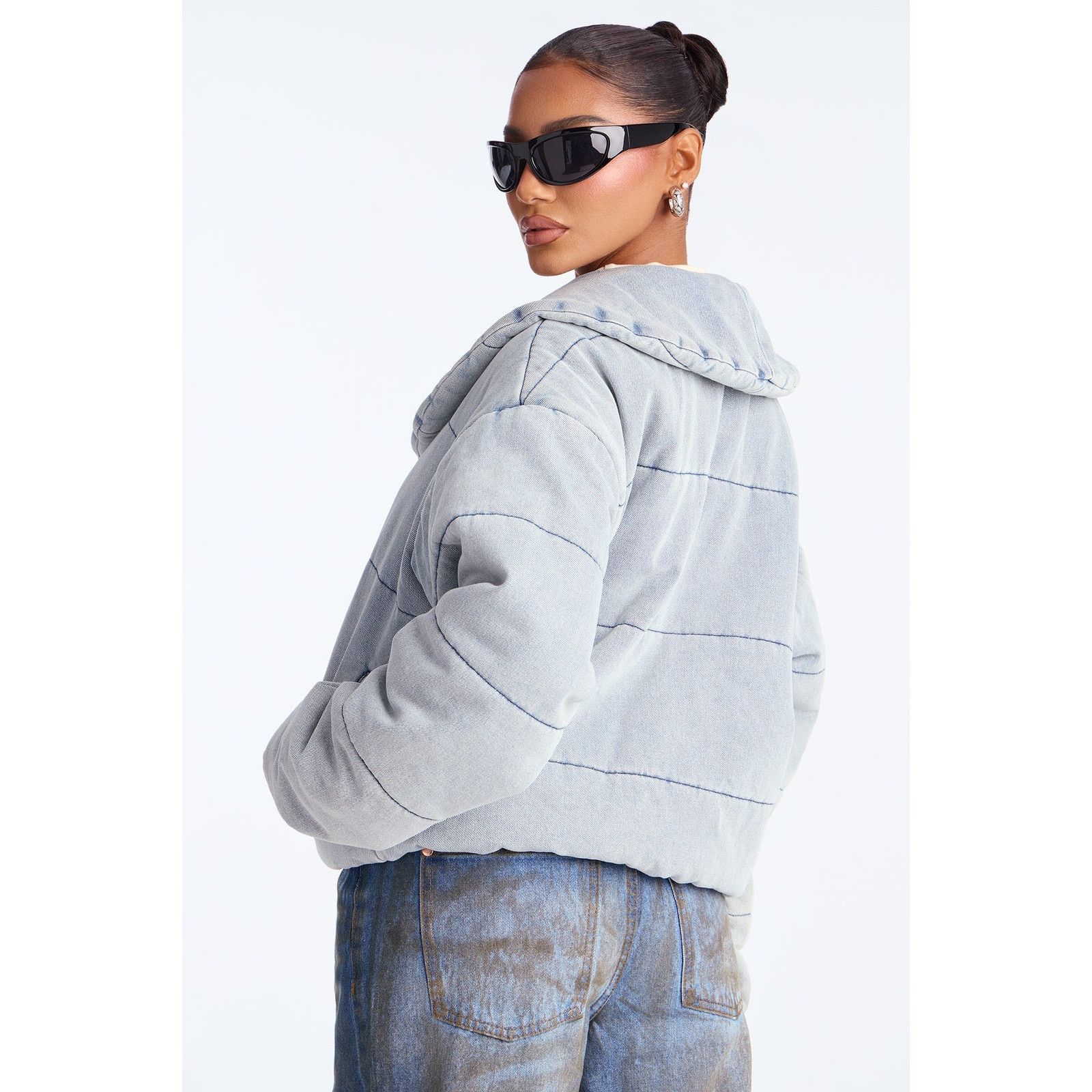 Other Ice Queen Denim Puffer Jacket - Light Wash - Size L Size L / US 10 / IT 46 - 4 Thumbnail