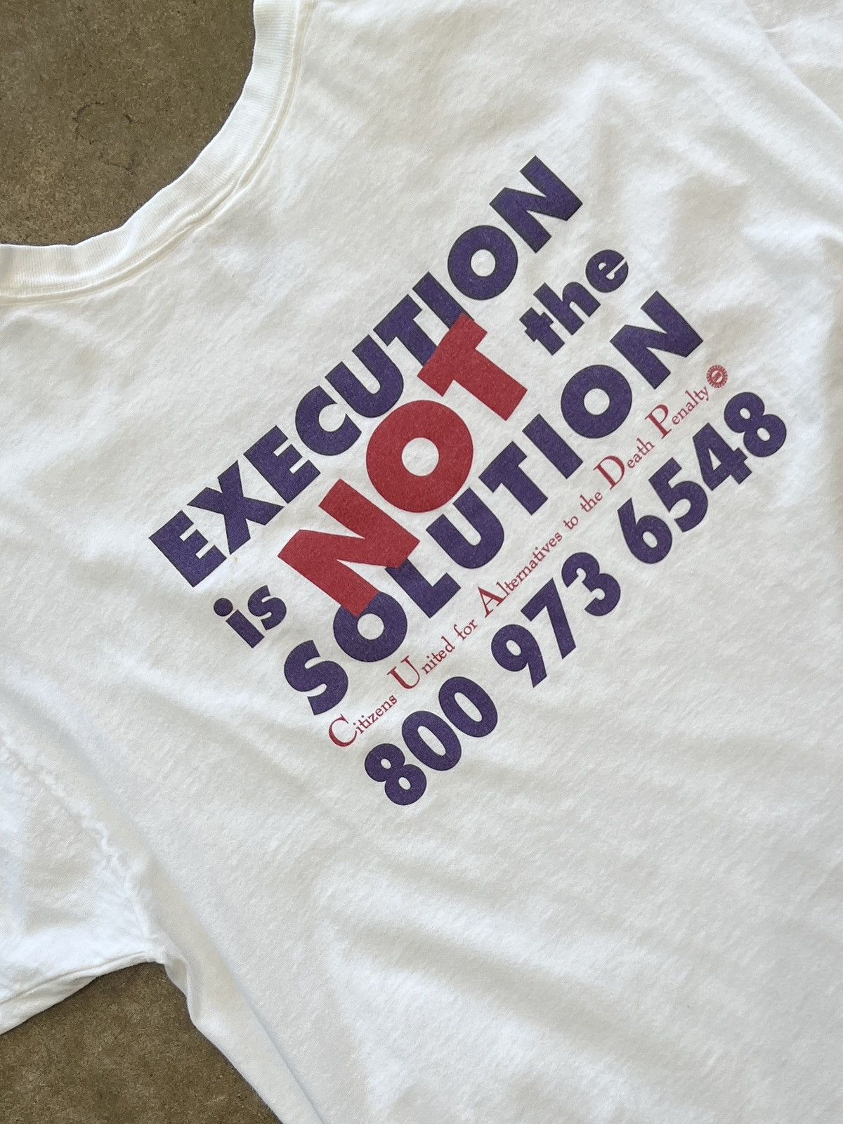 Vintage Vintage Death Penalty CUADP Execution Not Solution Tee XL Size US XL / EU 56 / 4 - 4 Thumbnail