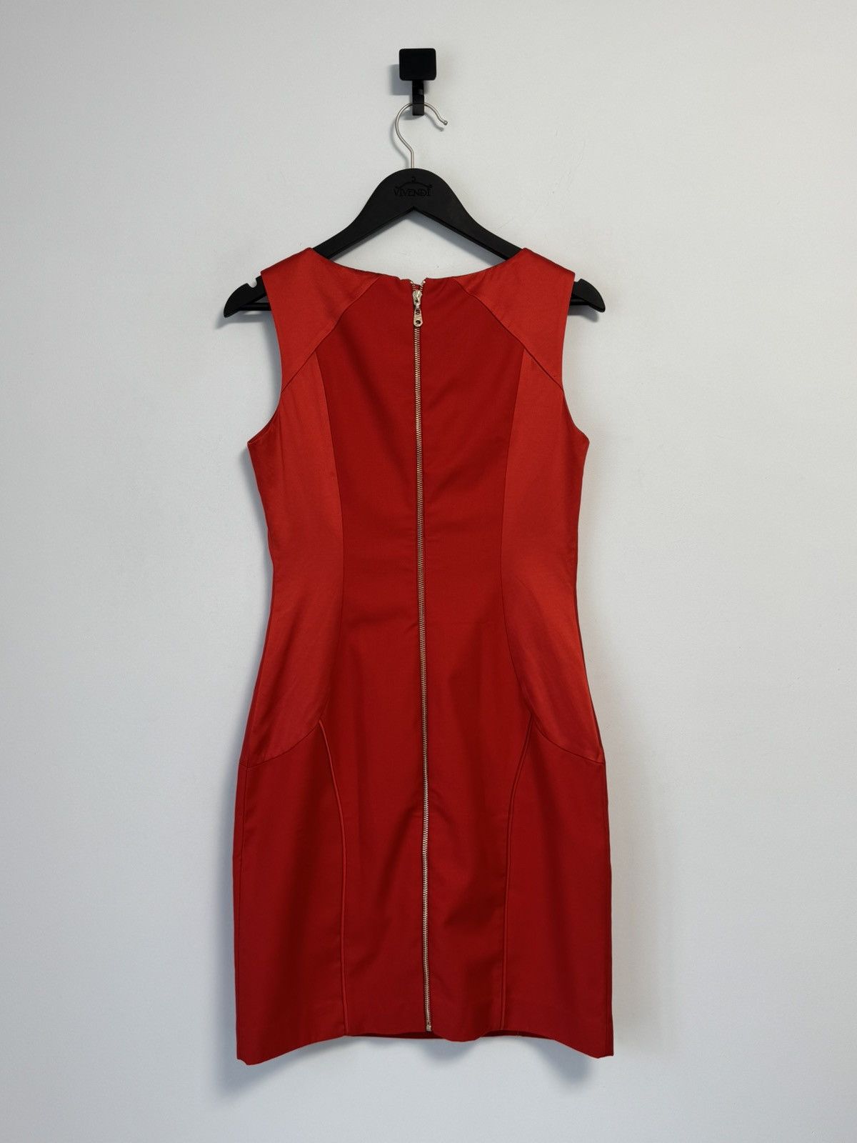 Miss Sixty Miss Sixty Cocktail Party Dress Satin Panels Gold Logo Zip Size L / US 10 / IT 46 - 9 Thumbnail