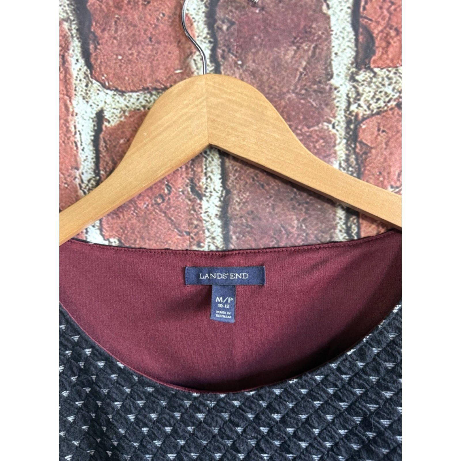Lands' End VINTAGE Lands' End Womens Shirt Dress Black Short Sleeve Flare Petite M Size M / US 6-8 / IT 42-44 - 3 Thumbnail