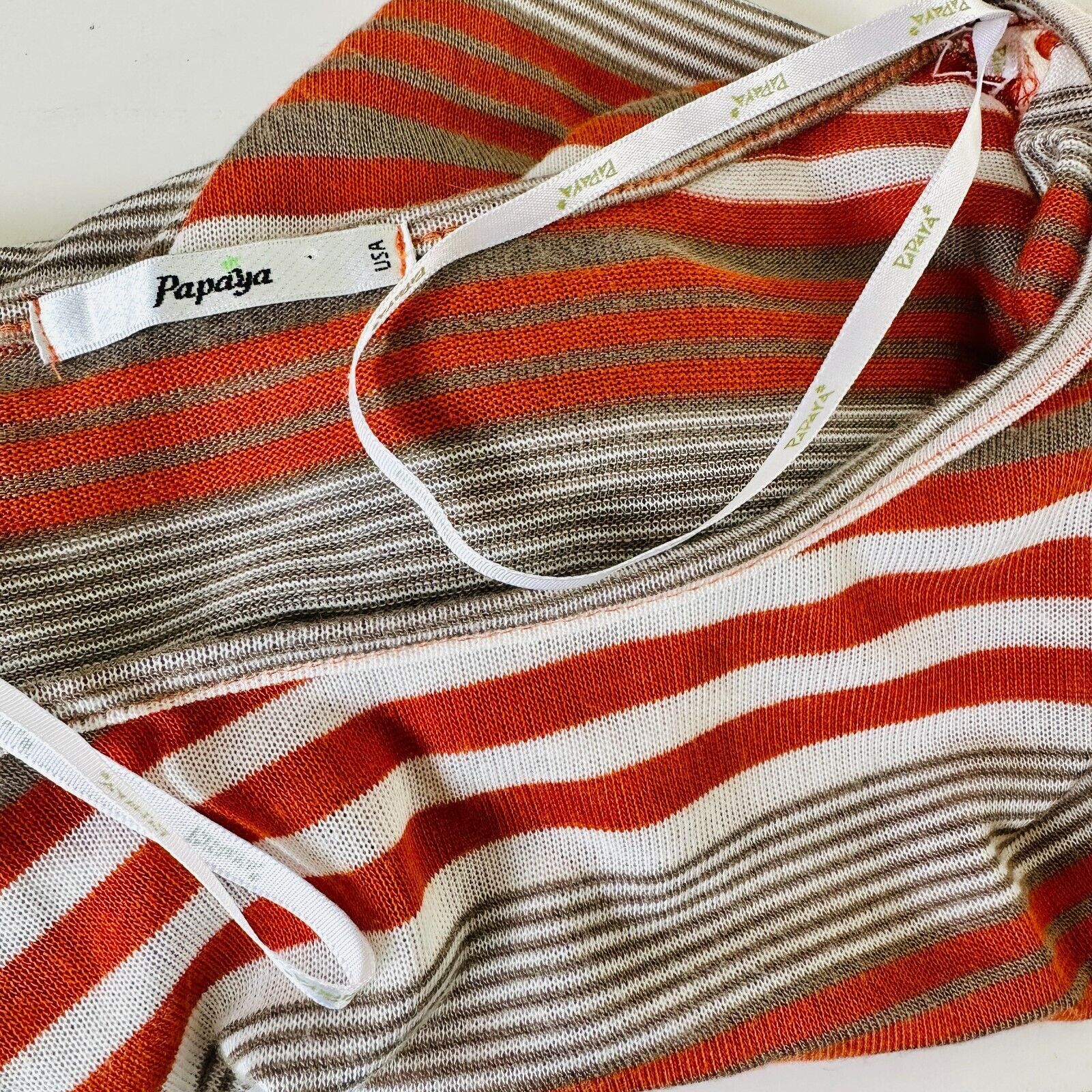 Other Papaya Casual Striped Short Sleeve Crop Scoop Neck Tee M Size M / US 6-8 / IT 42-44 - 11 Thumbnail