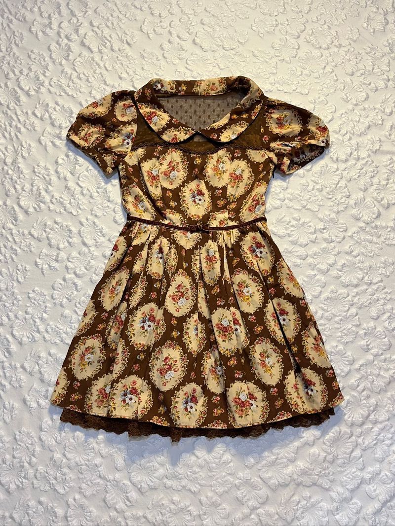 liz lisa dress brown LIZ LISA Floral Cameo Color:Emerald Green