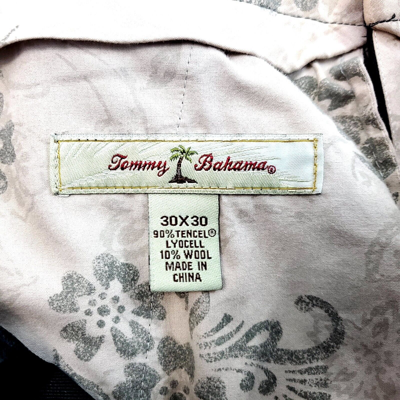 Tommy Bahama DAMAGED Tommy Bahama Tencel Wool Black Flat Front Low Rise D Size 34R - 7 Thumbnail