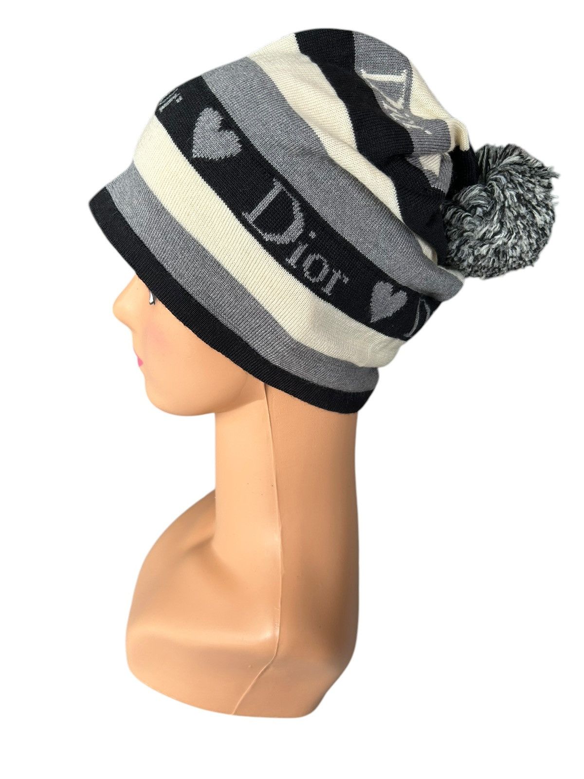 Christian Dior Monsieur × Dior × Hedi Slimane Christian Dior Made in italy Beanie Hats Stripe pompom Size ONE SIZE - 6 Thumbnail