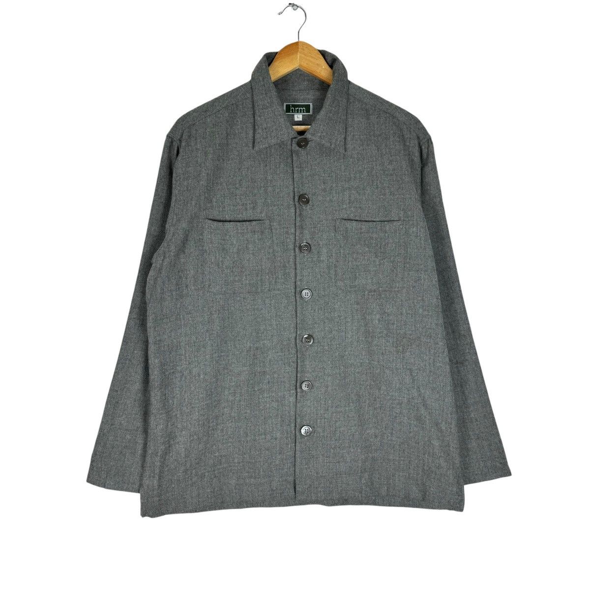 Blue Blue Japan ❄️HRM WOOL BUTTON UP SHIRT Size US L / EU 52-54 / 3 - 1 Thumbnail