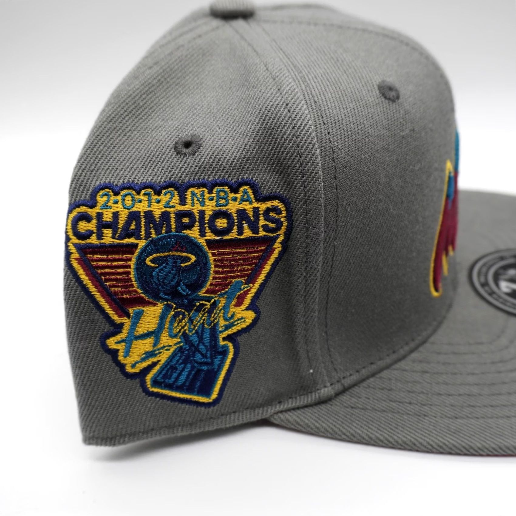 Mitchell & Ness Mitchell & Ness Miami Heat Hat Mens 7 1/8 Grey 2012 NBA Champions Side Patch Size ONE SIZE - 2 Thumbnail