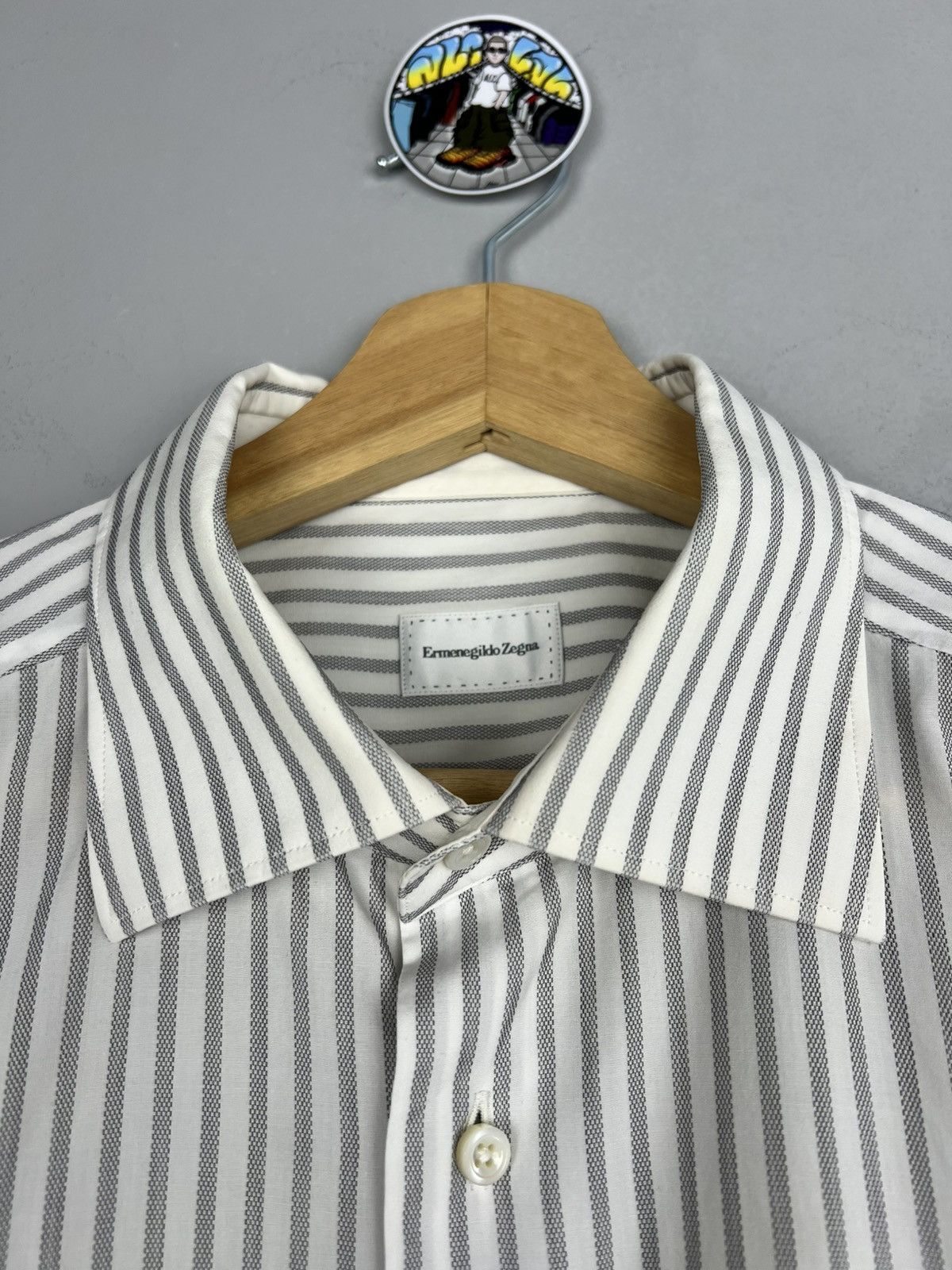 Designer × Ermenegildo Zegna Ermenegildo Zegna Button Up Striped Shirt Long Sleeve Kiton Size US L / EU 52-54 / 3 - 2 Thumbnail