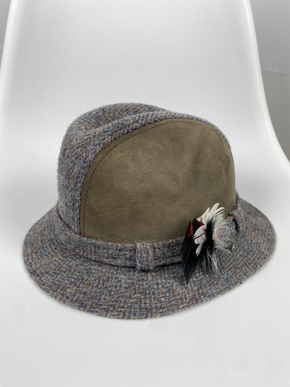 Harris Tweed × Stetson Stetson Harris Tweed Hat Wool Genuine Leather size 58 7 1/4 Size ONE SIZE - 10 Thumbnail