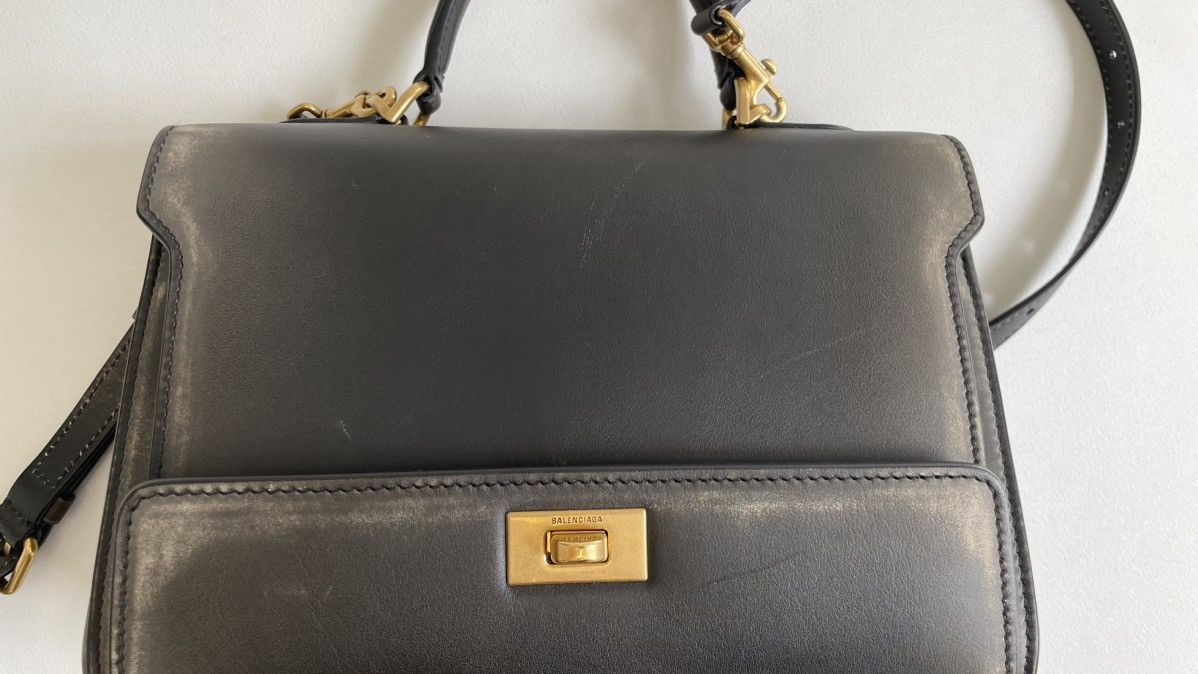 Balenciaga Olive Distressed Leather ‘Money’ Hand Bag Size ONE SIZE - 7 Thumbnail