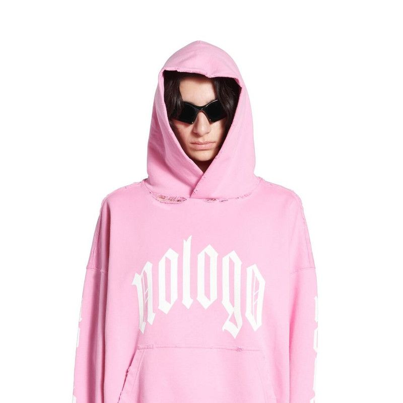Balenciaga o1s1rm1125 Nologo Hoodie Medium Fit in Pink Size S / US 4 / IT 40 - 6 Thumbnail