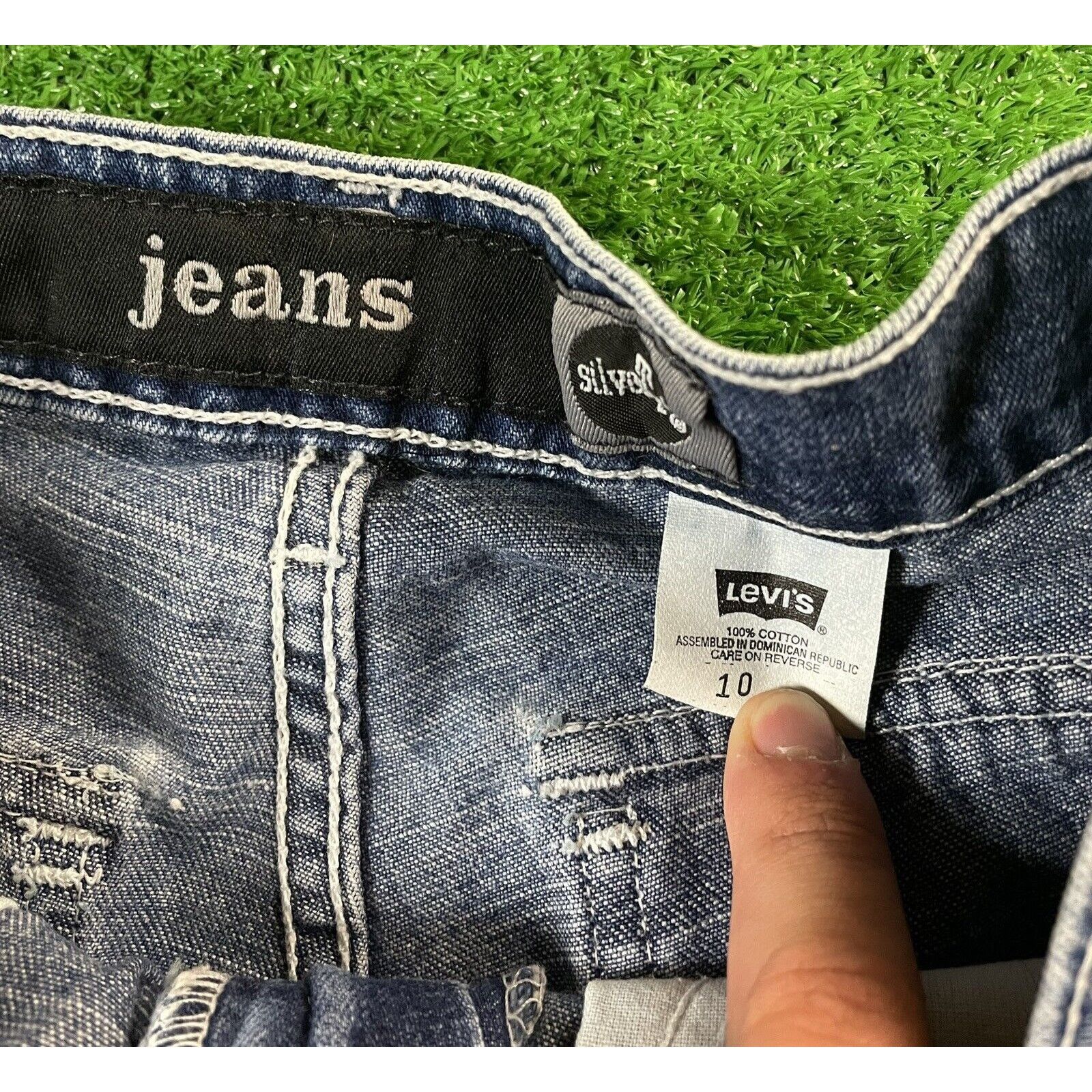 Levi's Vintage 90s Kids Levis Silver Tabs 10 Wide Leg Jeans Pants Size 25" / US 0 / IT 36 - 2 Thumbnail