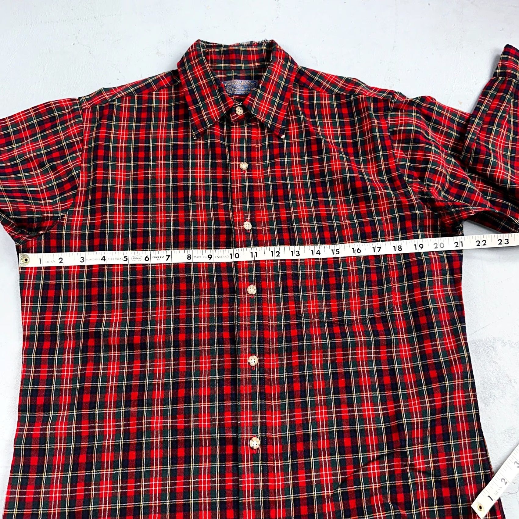 Pendleton VINTAGE Pendleton Shirt Mens M Wool Plaid Flannel USA Button 70s Red Size US M / EU 48-50 / 2 - 6 Thumbnail