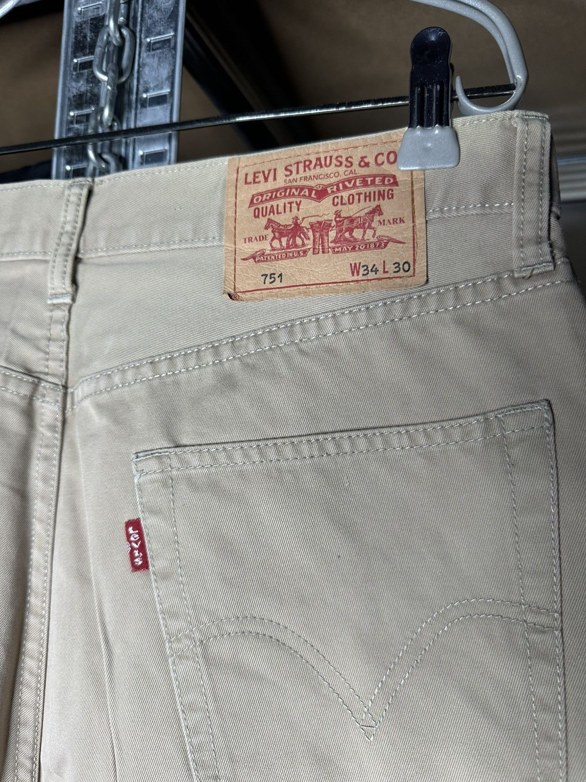 Levi's Levi’s 751 Beige Straight Fit Jeans W34 L30 Vintage Pants Size US 34 / EU 50 - 3 Thumbnail