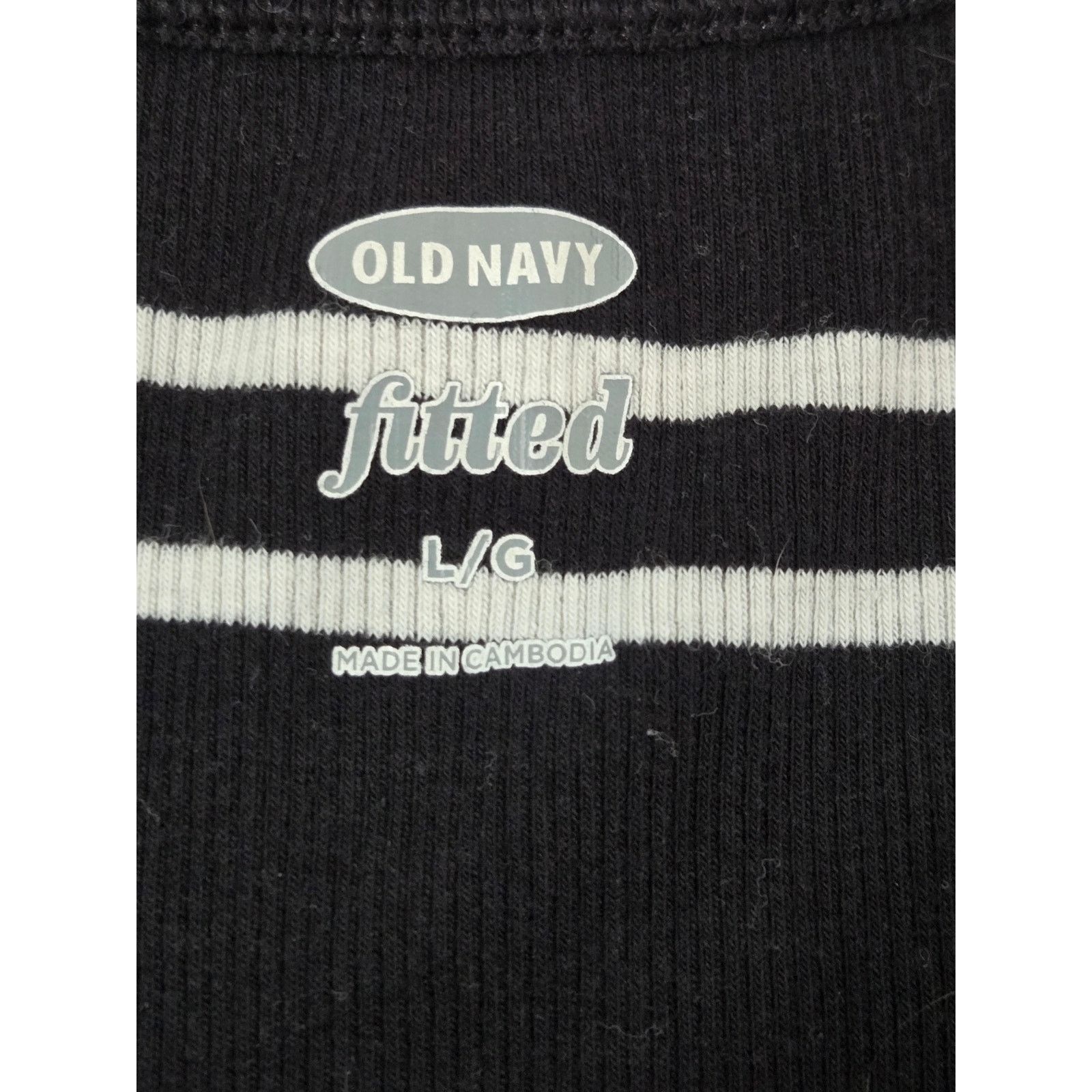 Old Navy Old Navy Black White Striped Tank Top Large Lightweight Size L / US 10 / IT 46 - 3 Thumbnail