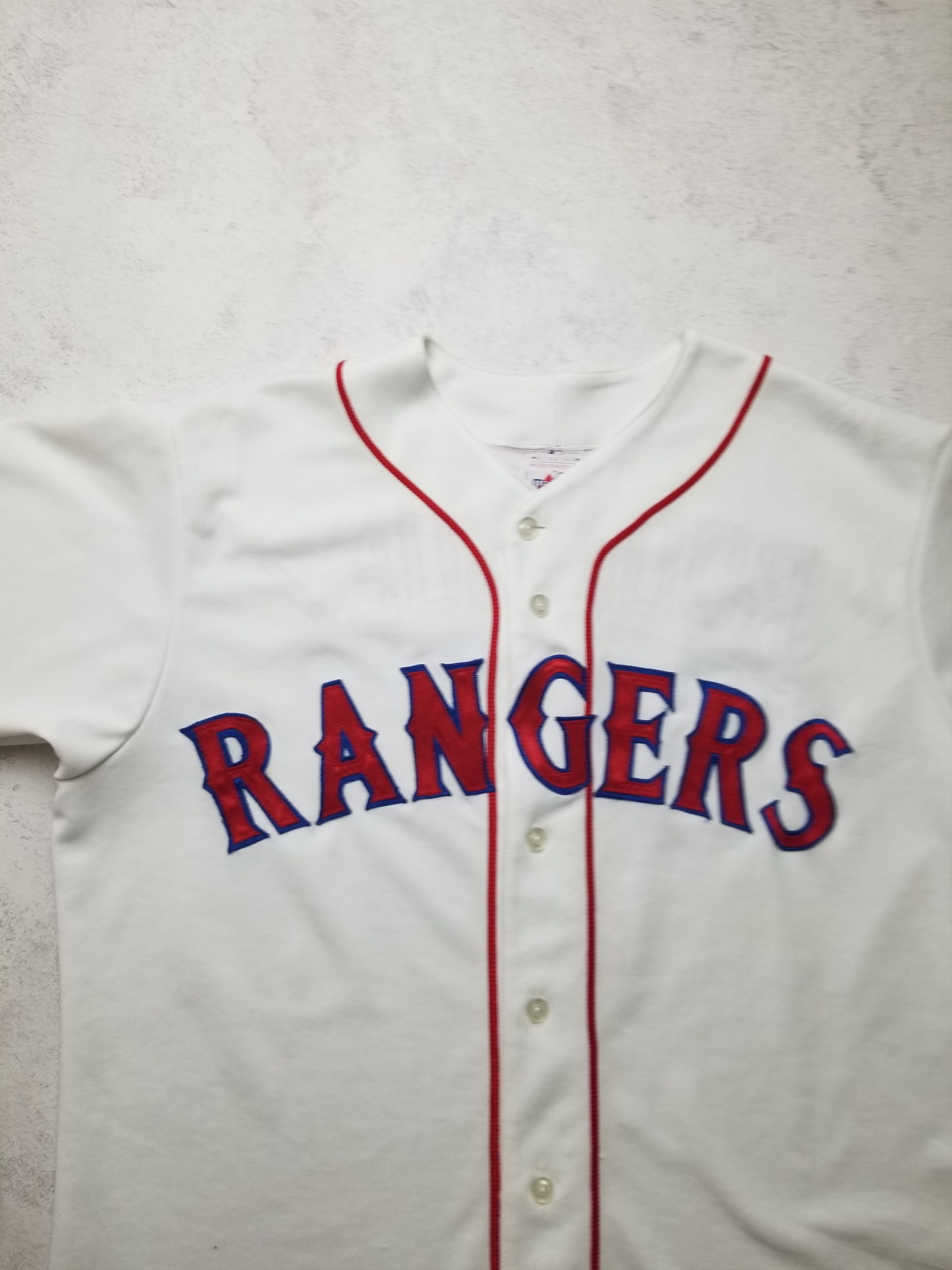 Majestic VTG Rodriguez #7 Texas Rangers Majestic Sewn White Jersey Size US L / EU 52-54 / 3 - 14 Thumbnail