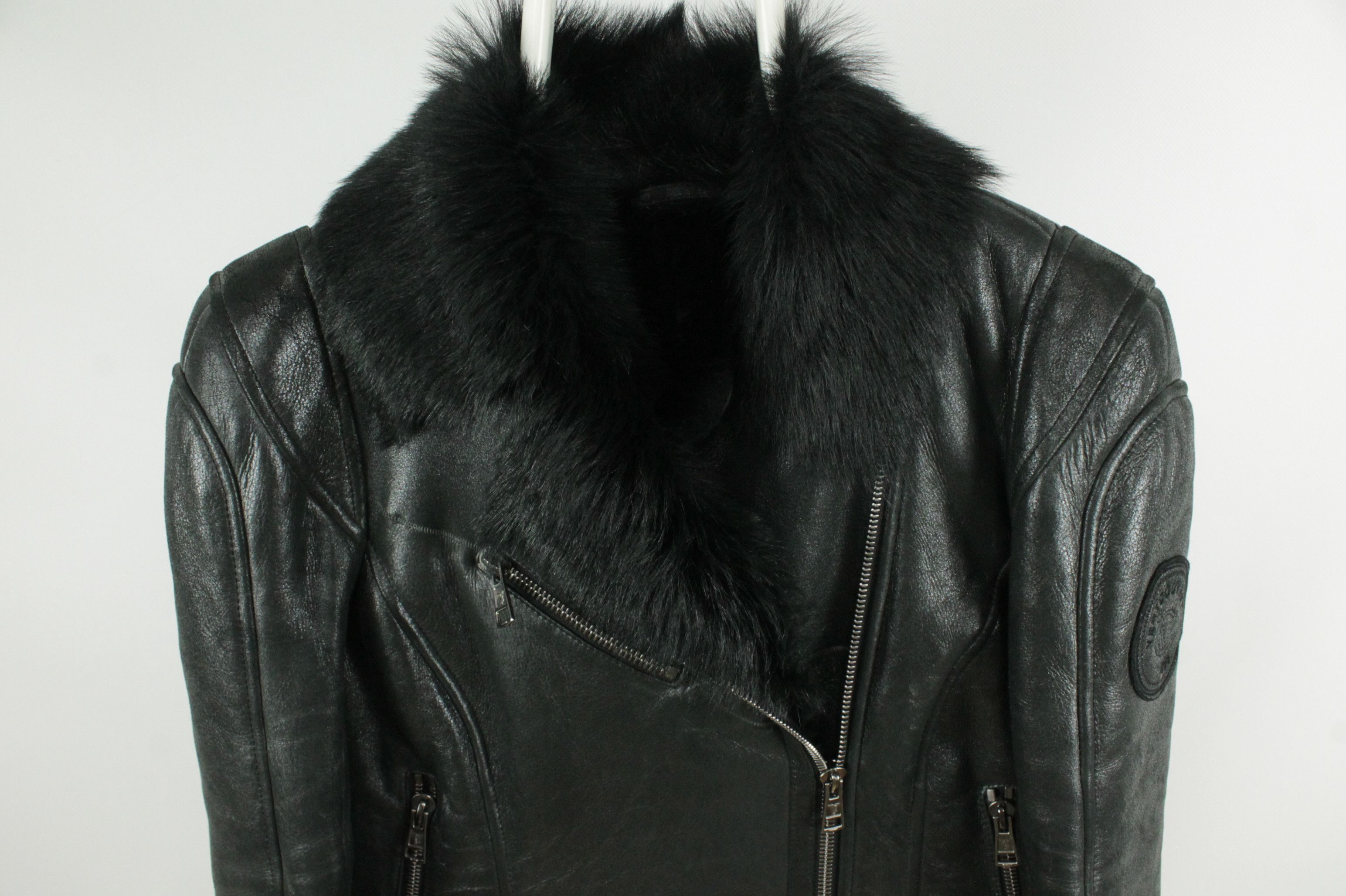 Other Ventcouvert Black Shearling Biker Jacket Women's Size L / US 10 / IT 46 - 2 Thumbnail