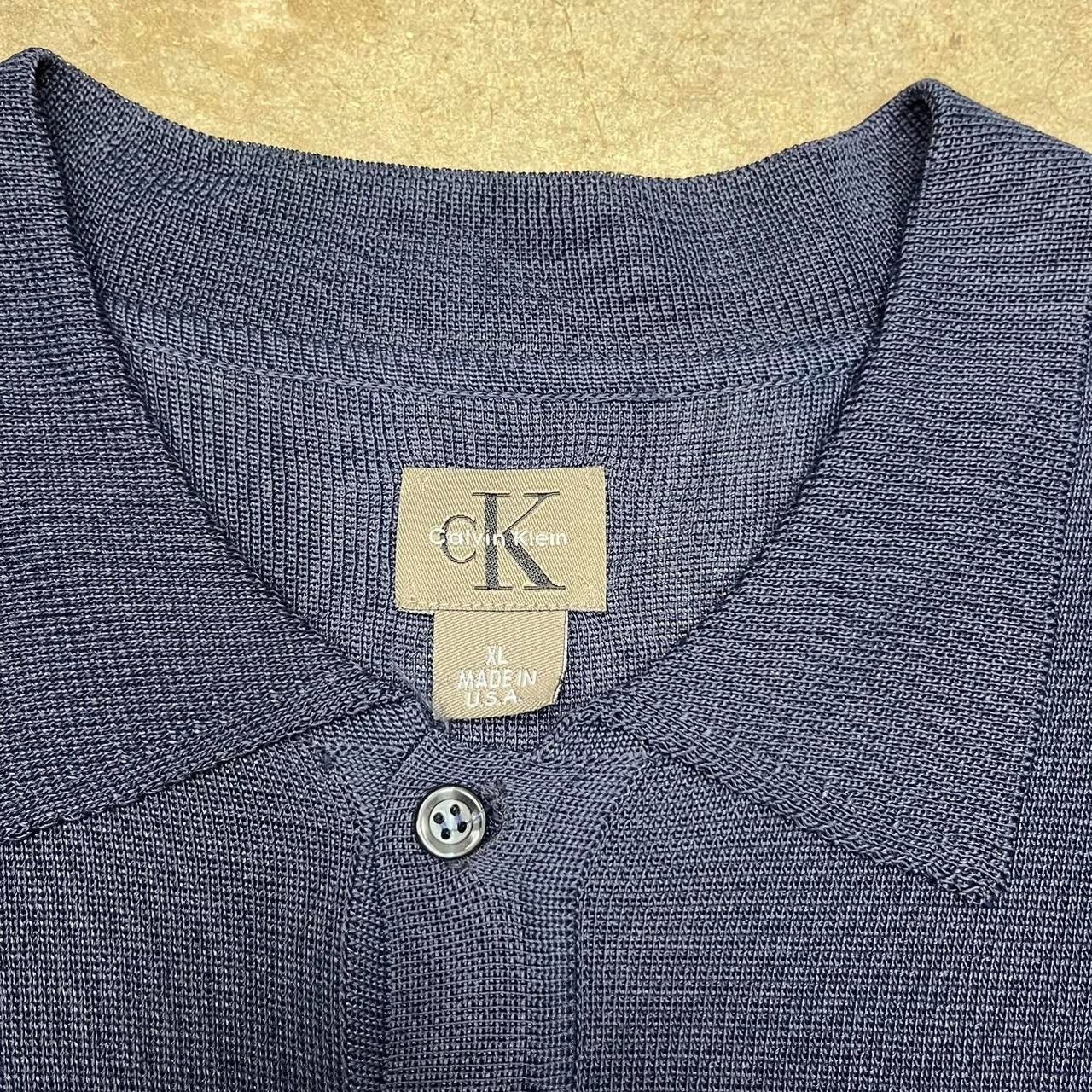 Calvin Klein × Vintage Vintage 90s Calvin Klein 100% Rayon knit polo short sleeve Size US XL / EU 56 / 4 - 3 Thumbnail