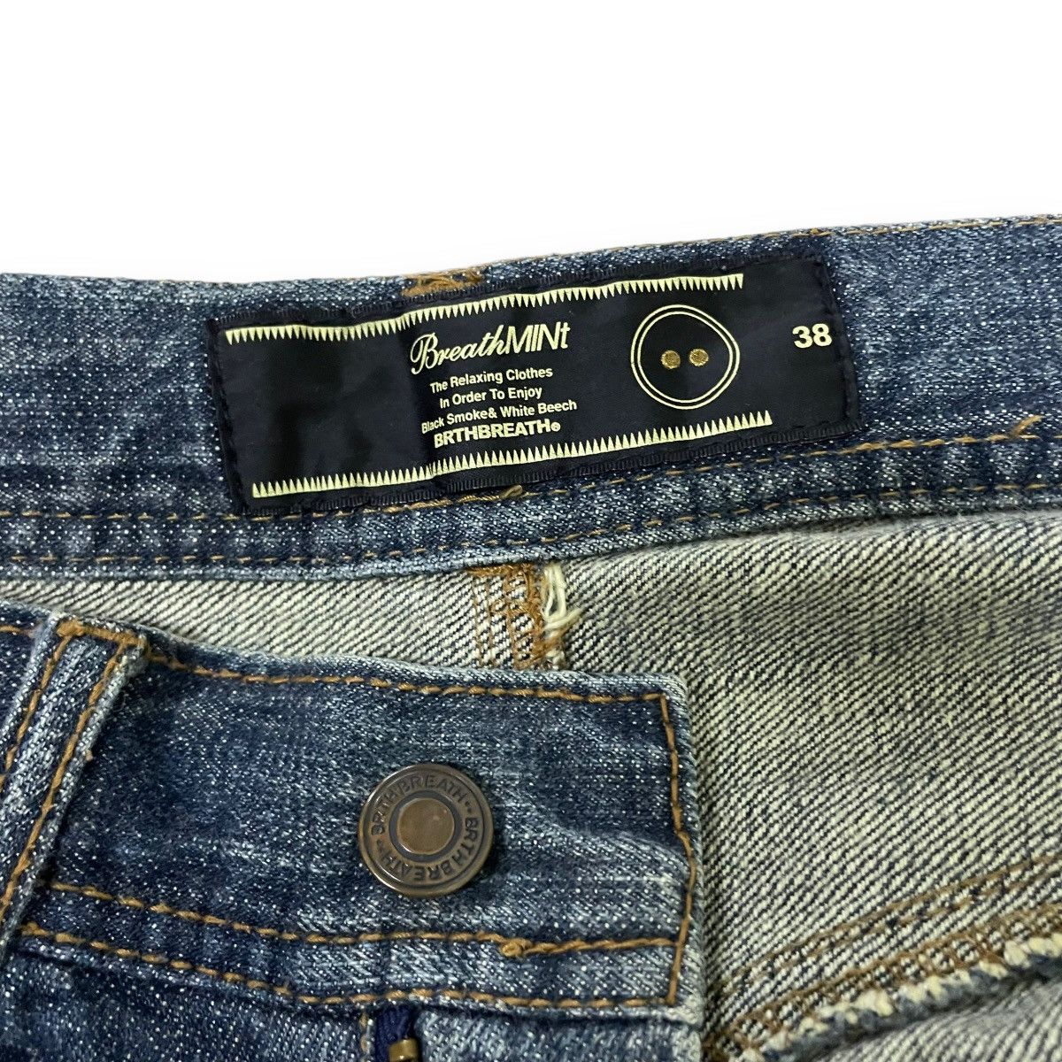 Le Grande Bleu (L.G.B.) 🇯🇵 BREATHMINT BRTHBREATH NATIVE DOUBLE WAIST DENIIM PANTS Size US 29 - 11 Thumbnail