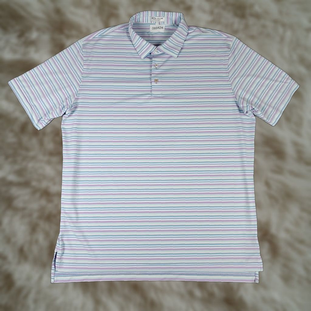 Peter Millar Peter Millar Polo Shirt Mens XL Blue Striped Polo Shirt Size US XL / EU 56 / 4 - 1 Thumbnail