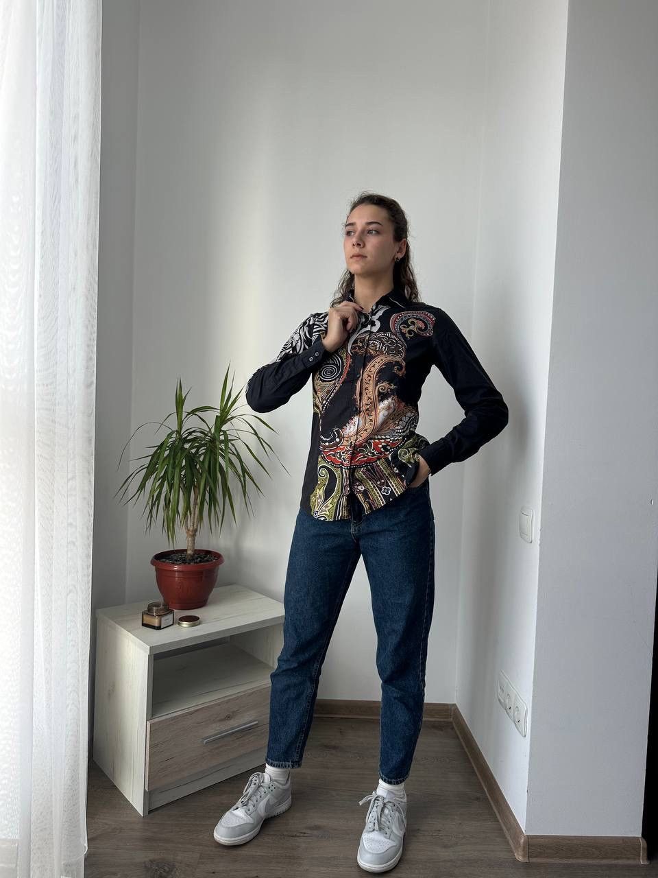 Etro × Vintage Vintage ETRO Womens Floral Black Patterned Shirt Size S / US 4 / IT 40 - 3 Thumbnail
