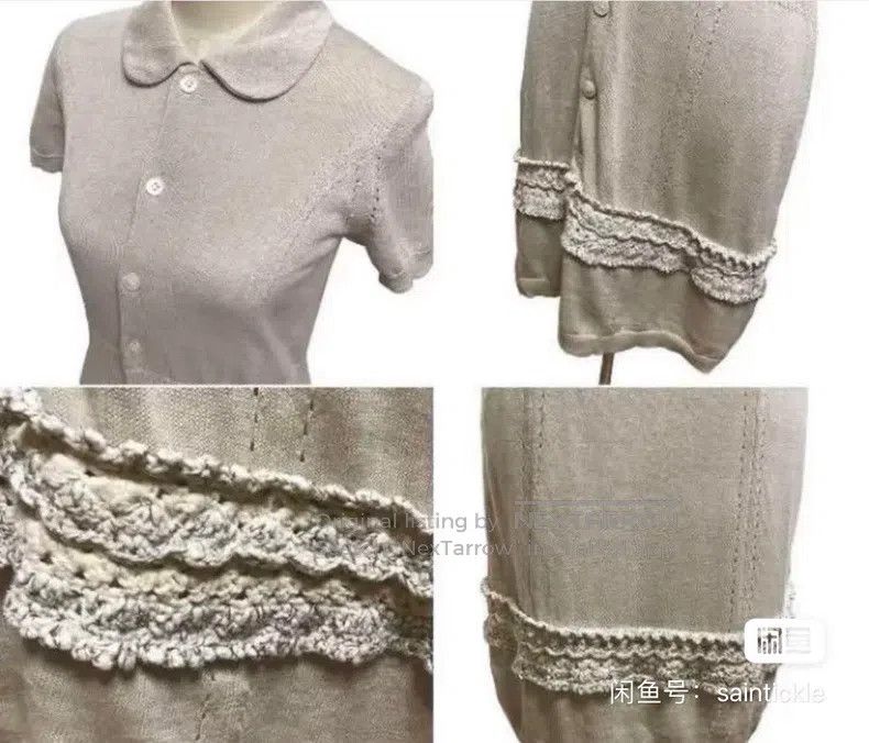 Comme des Garcons Comme Des Garcons White Round Neck Knitted Dress Size M / US 6-8 / IT 42-44 - 4 Thumbnail